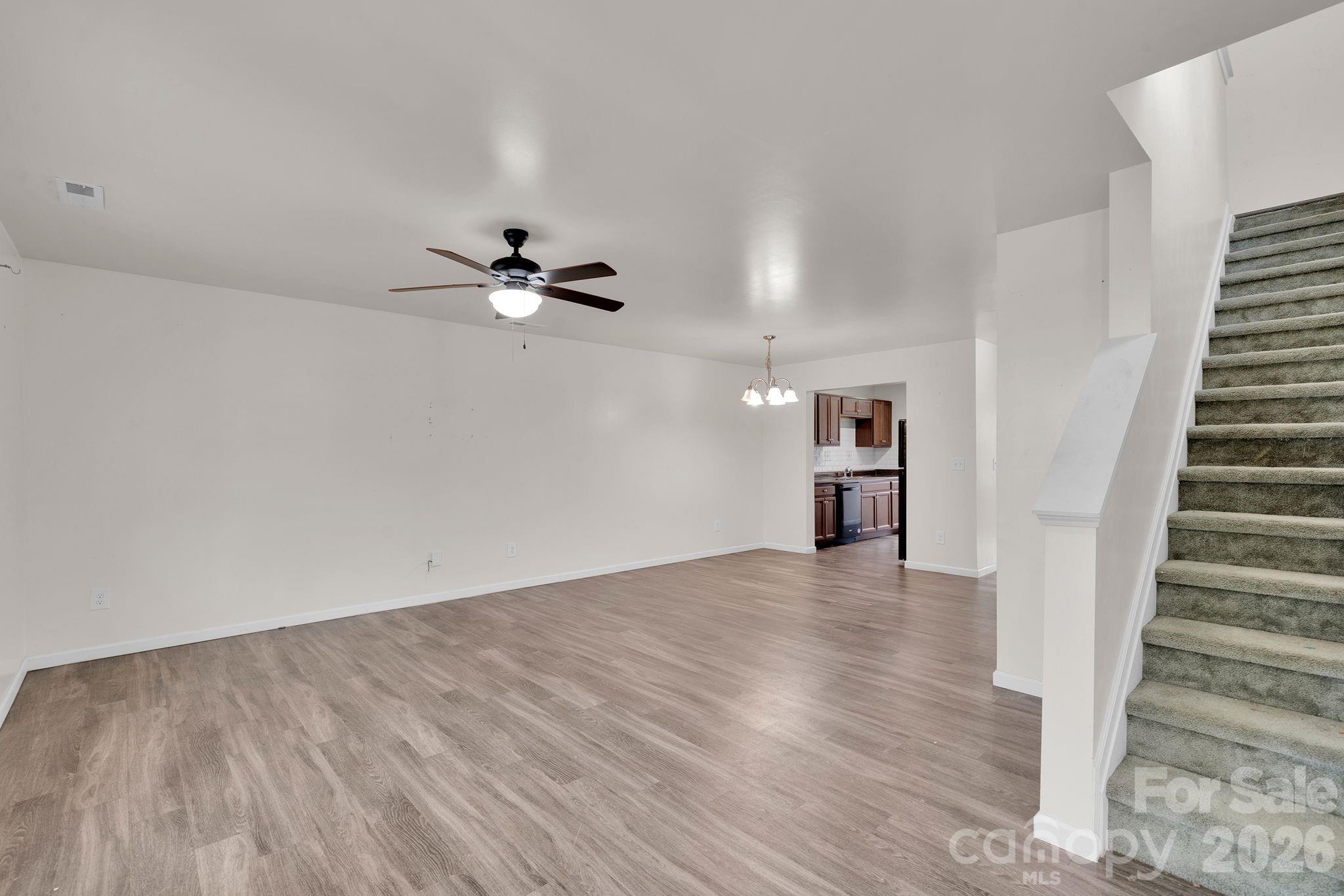 View from front door to open living and dining area! - 372 E Mills Avenue, Mooresville