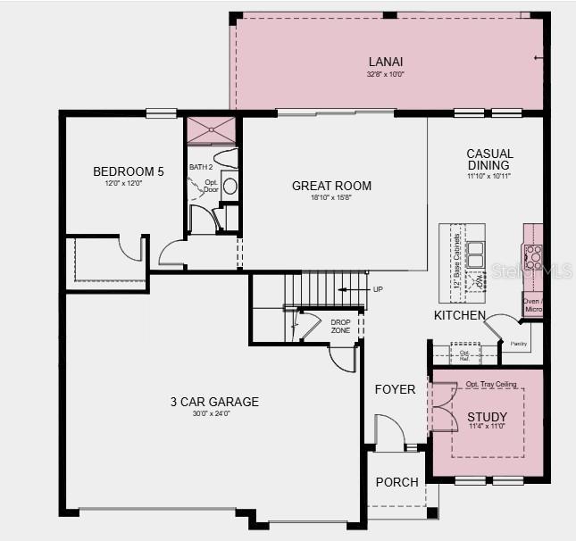 Additional Highlights Include: Gourmet kitchen, study in place of formal dining, door at downstairs bedroom to bath, shower in place of tub at bathroom two and four, 8' interior doors, extended lanai, tub at laundry room, and washer and dryer. - 14219 SAWMILL ST, PARRISH