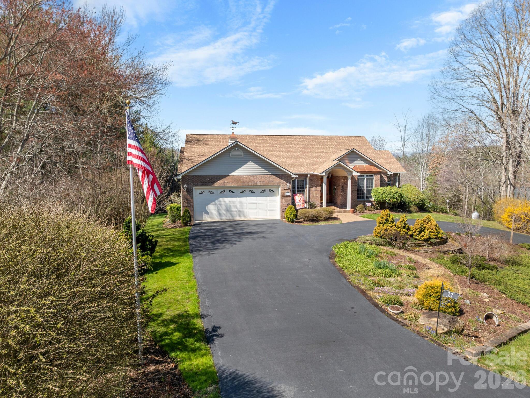 Front of Home with 2 Oversized 2 Car Garage - 17 Ashton Forest Court, Hendersonville
