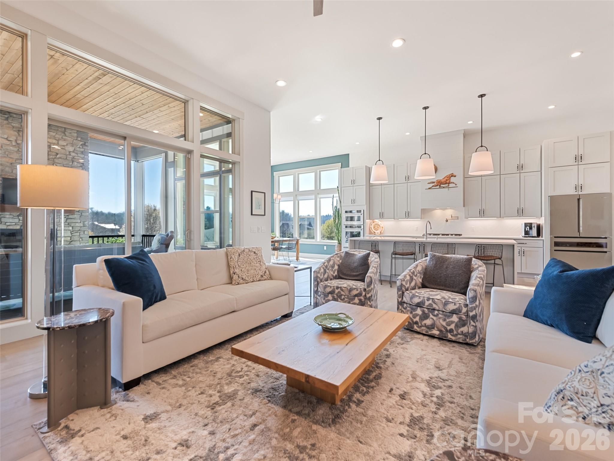 Living Room looking toward Gourmet Kitchen - 717 Daniel Circle Drive, Mills River