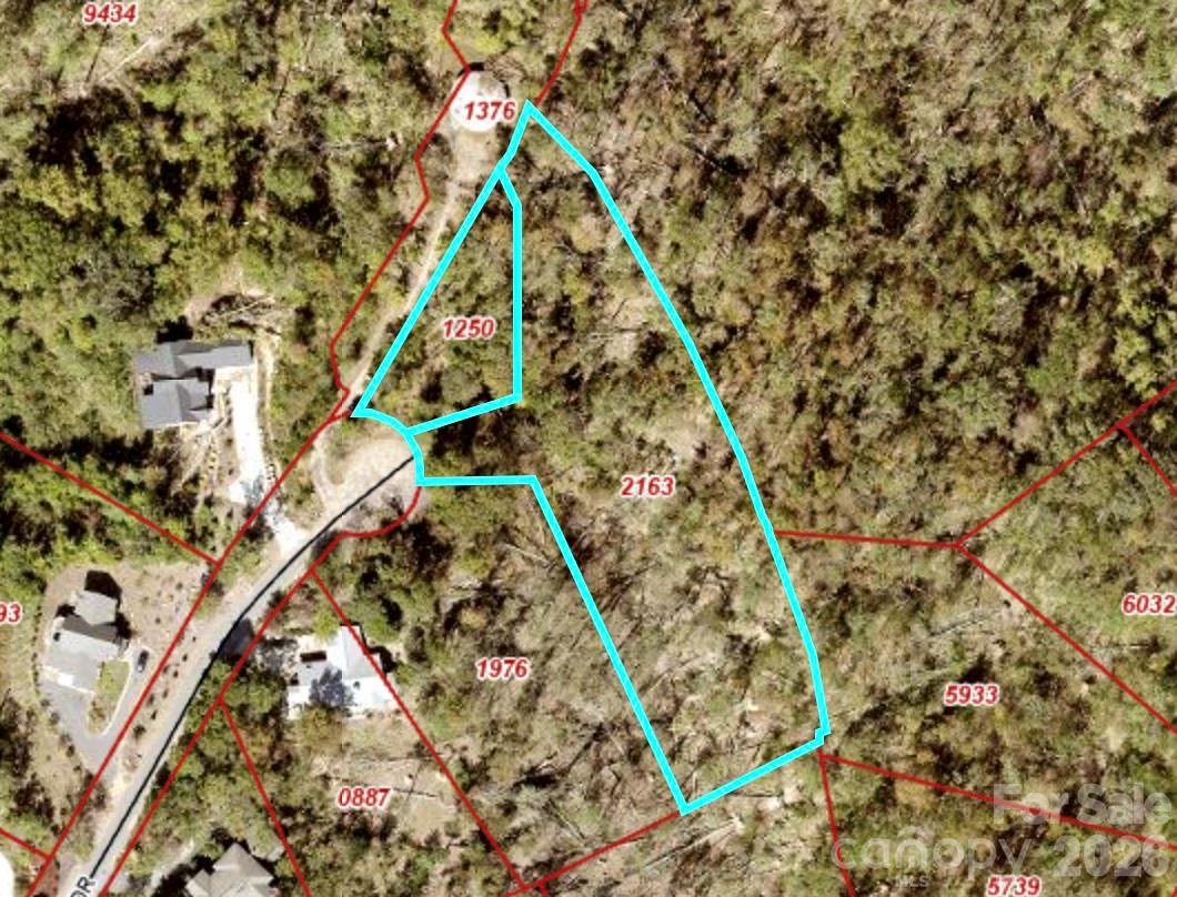 The Large Lot stays high on the ridgelinewith access from the smaller lot to avoid the gully. - 99999 High Bluff Drive, Weaverville