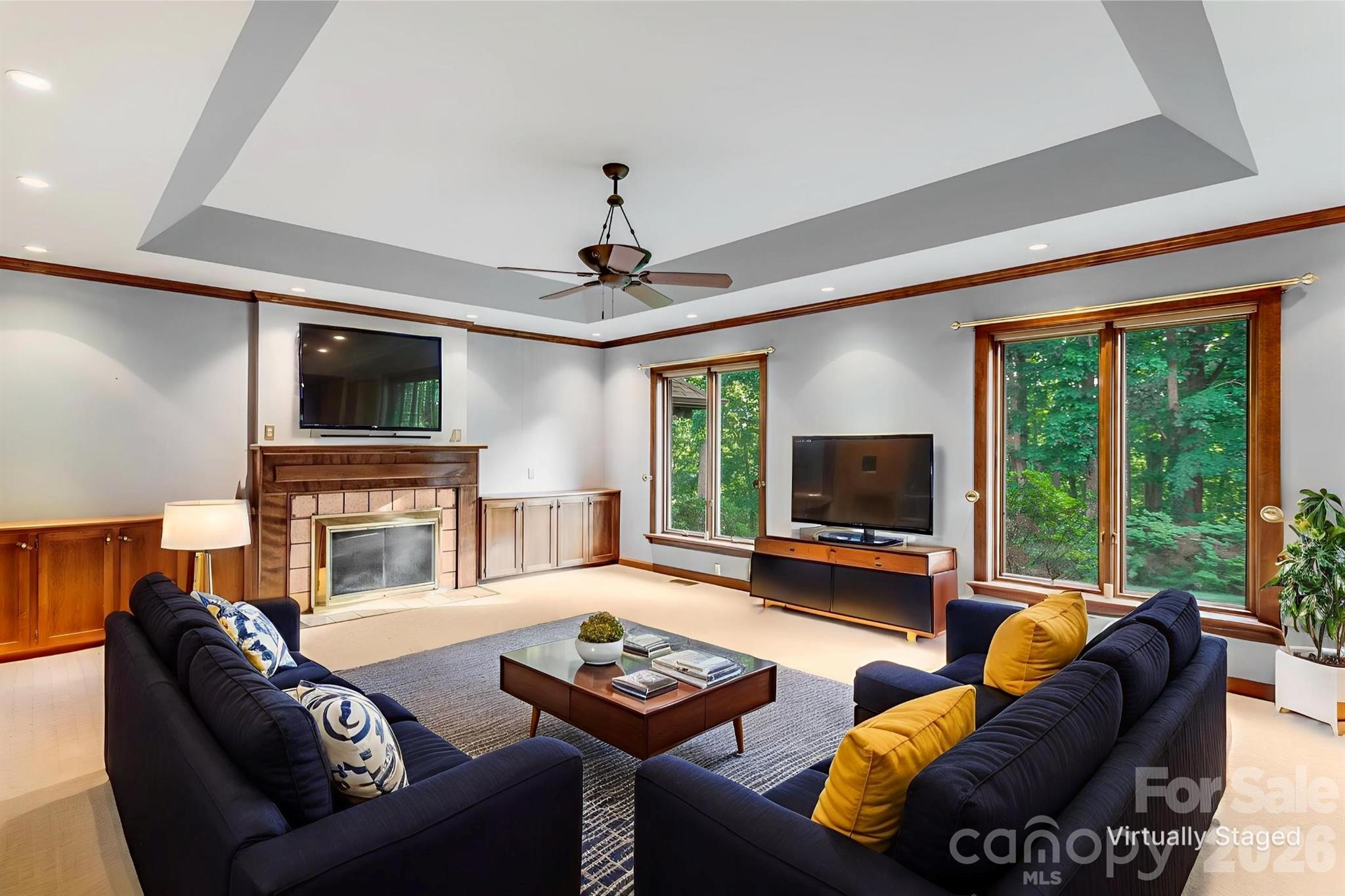 Virtually staged library - 1087 Brigadoon Drive, Clyde