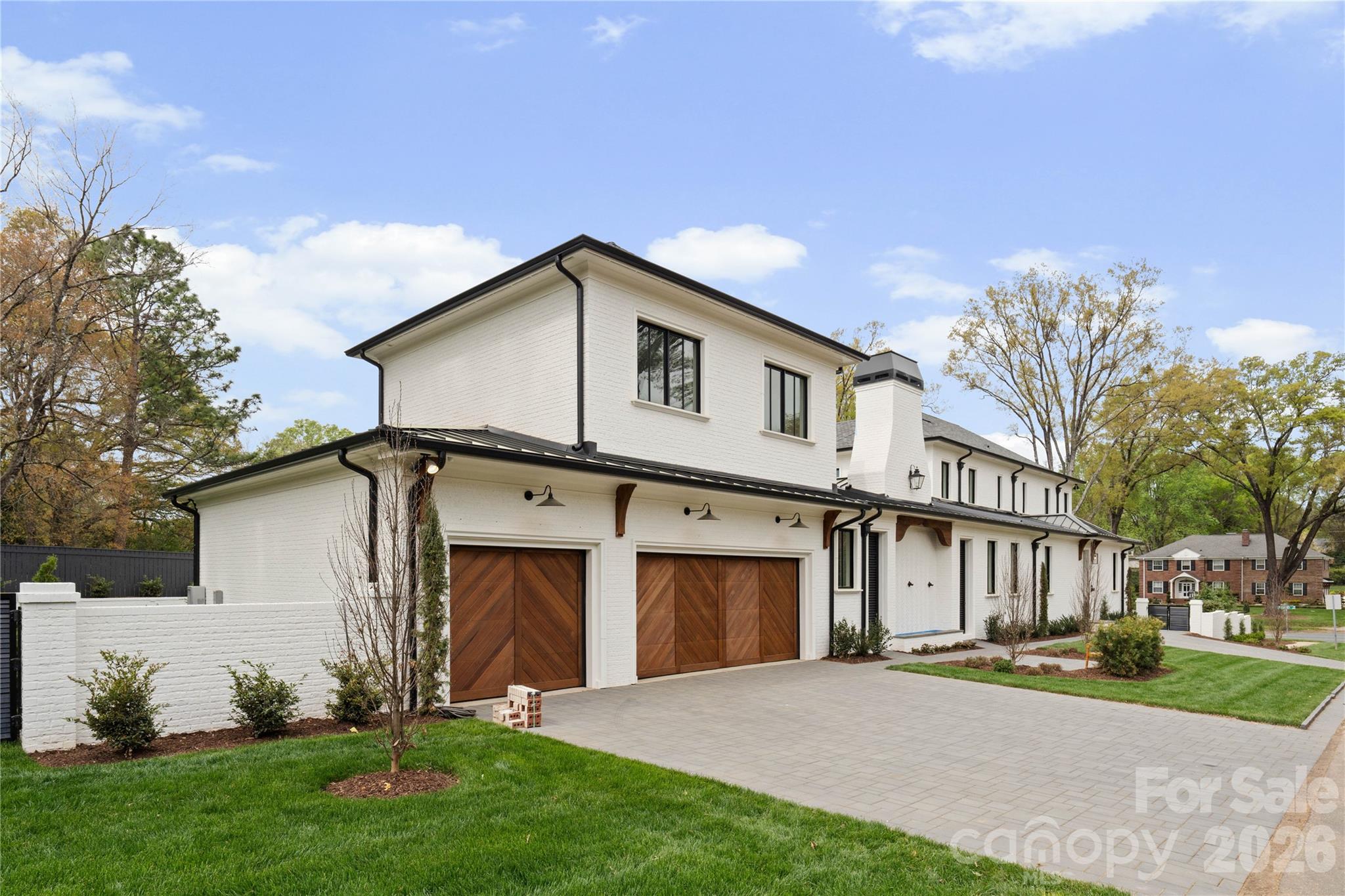Cedar- herringbone garage doors - 2208 Overhill Road, Charlotte
