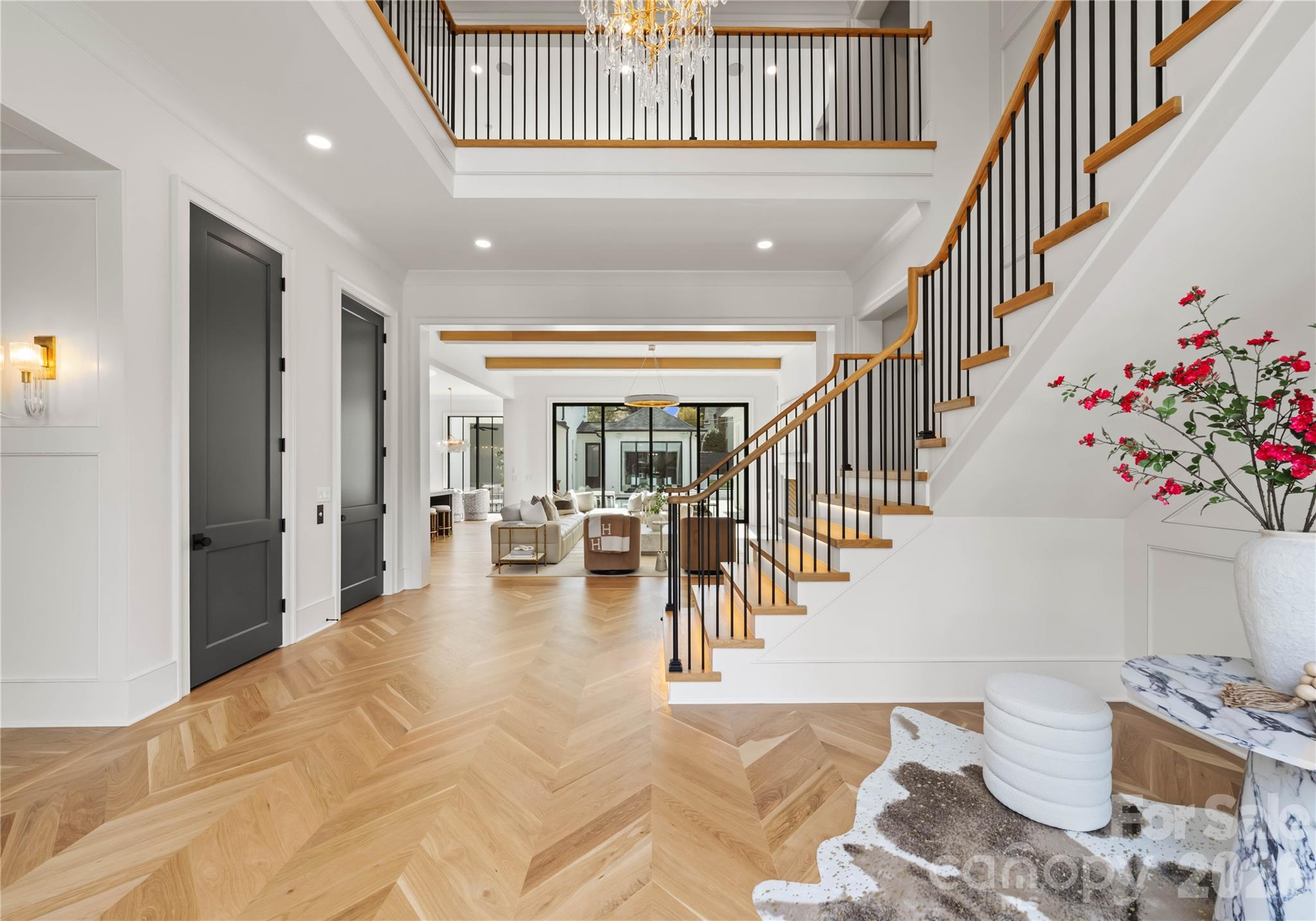 Grand entry to 12++ feet tall ceilings on the main floor - 2208 Overhill Road, Charlotte
