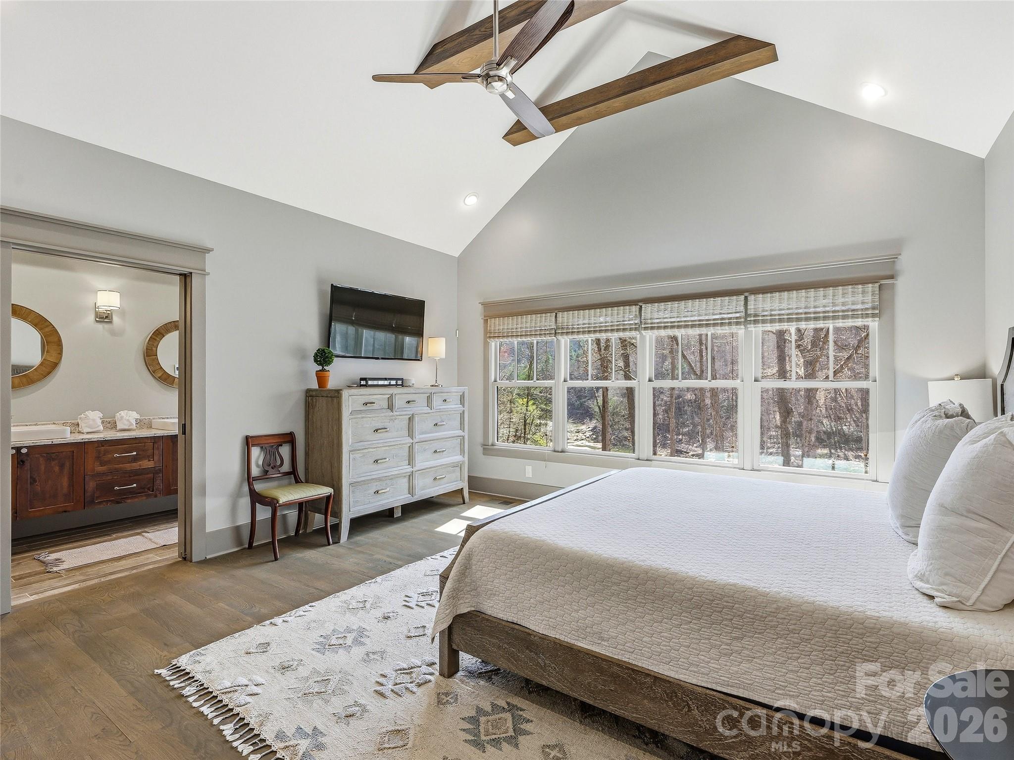 Rise and shine in the primary suite with river views! - 3735 French Broad Parkway, Marshall