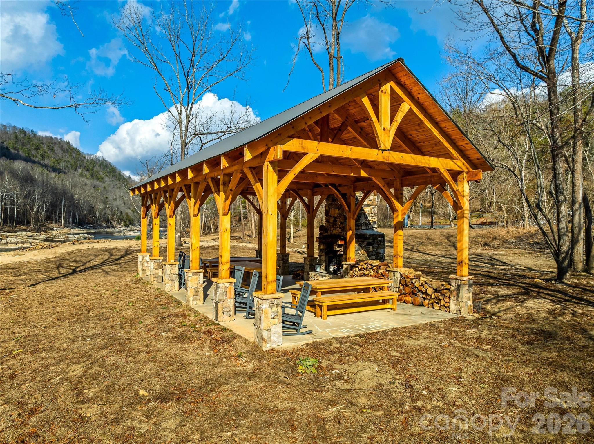 River Park pavilion with French Broad River in the background - 3735 French Broad Parkway, Marshall