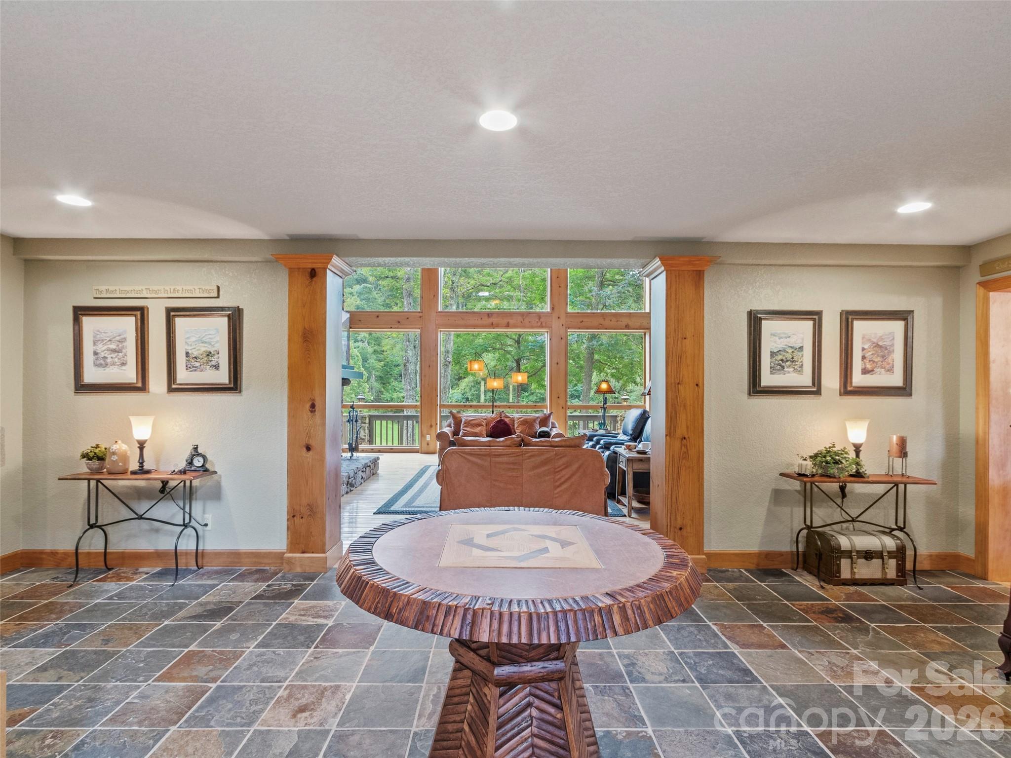 Inviting foyer with rich slate flooring - 151 Austin Mountain Drive, Burnsville