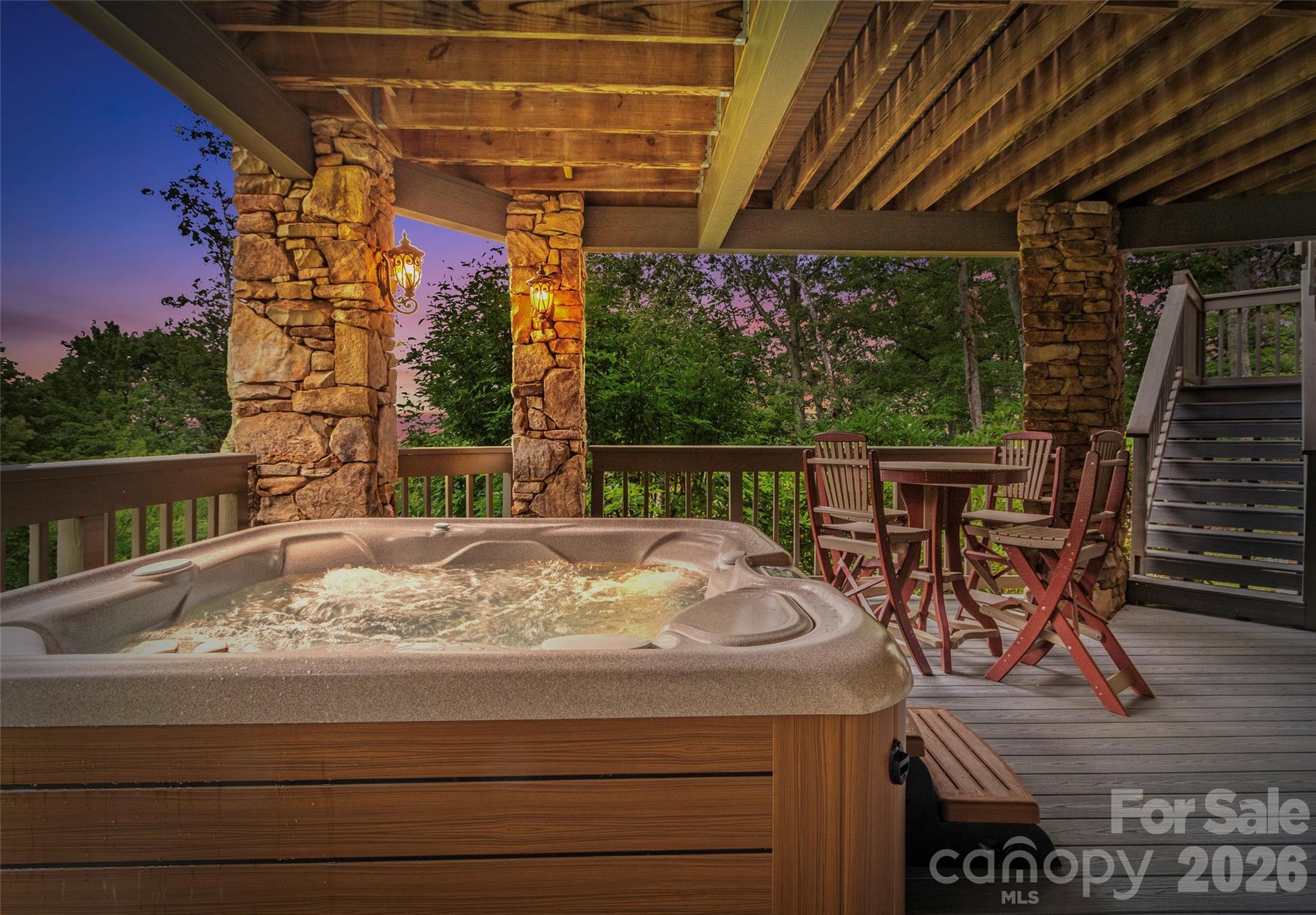 Relax in your 6-person Hot Springs spa while enjoying tranquil mountain evenings - 151 Austin Mountain Drive, Burnsville