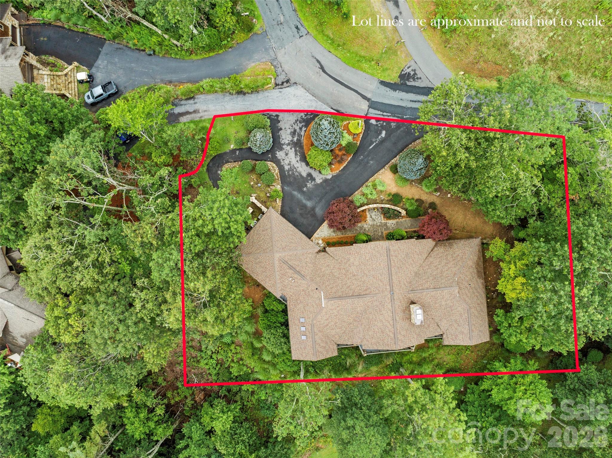 Aerial view showcasing property layout (lot lines approximate) - 151 Austin Mountain Drive, Burnsville