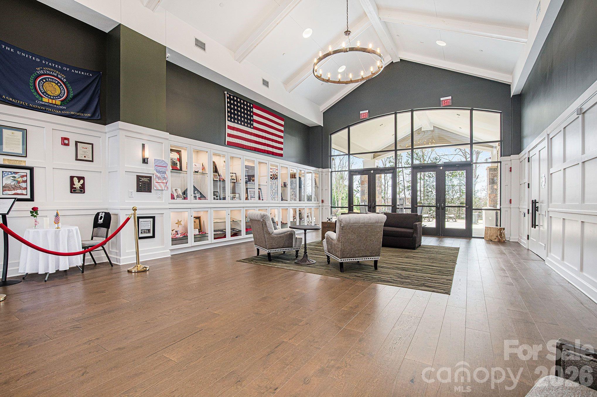 Area dedicated to SCCL veterans inside The Lodge - 49015 Gladiolus Street, Indian Land