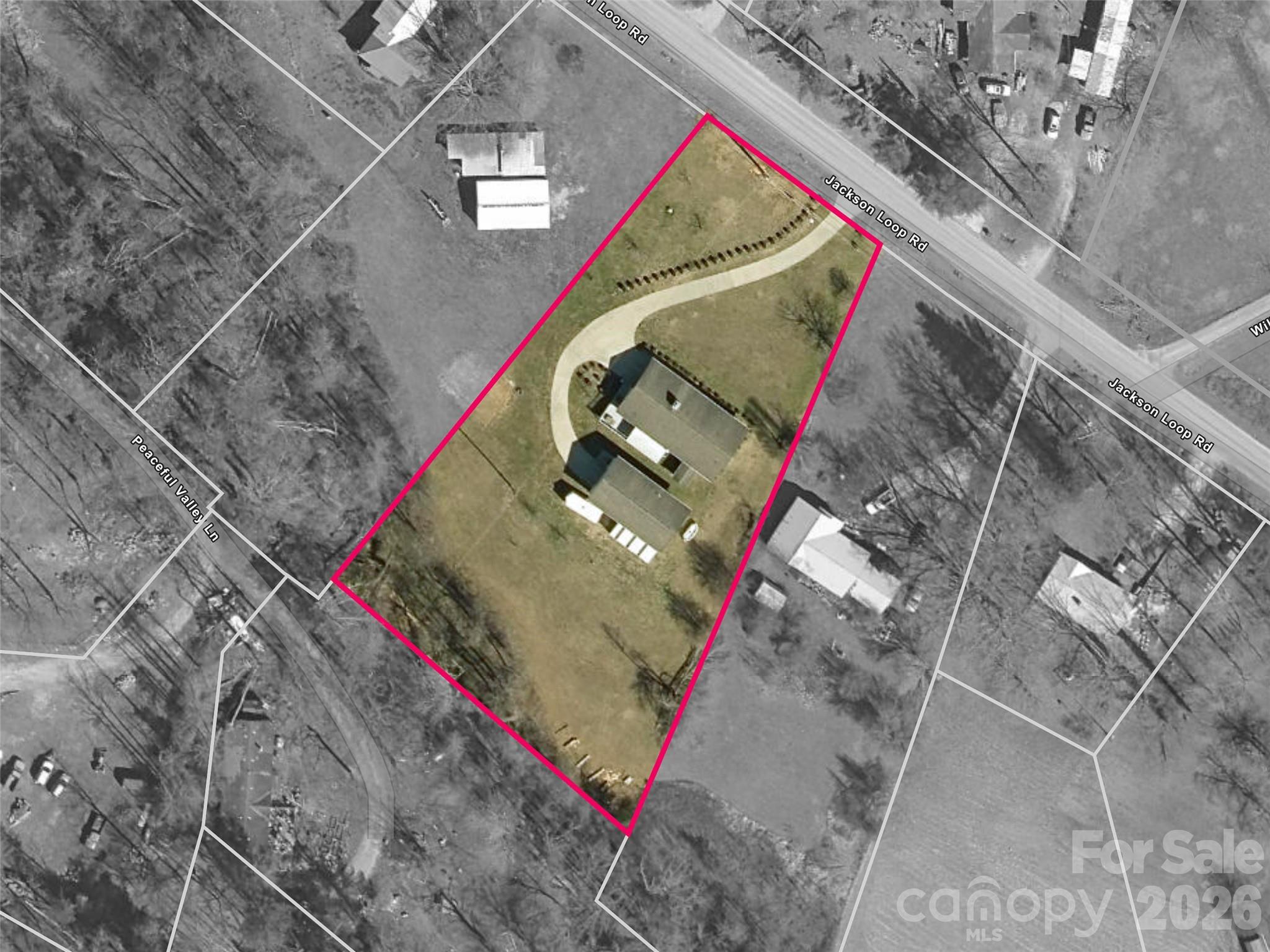 Outline of property - 476 Jackson Loop Road, Flat Rock