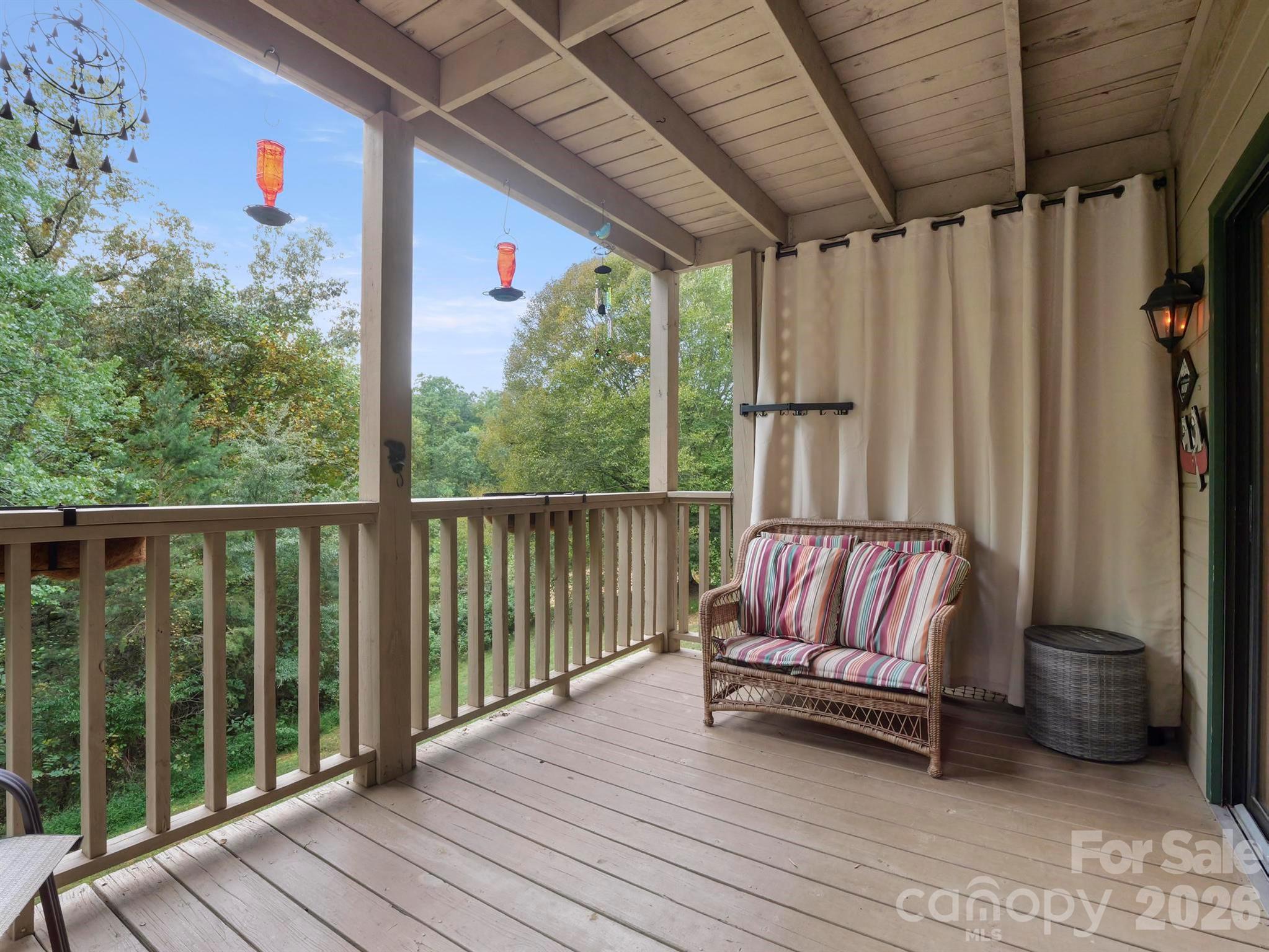 Privacy curtains on both sides - 160 Whitney Boulevard, Lake Lure