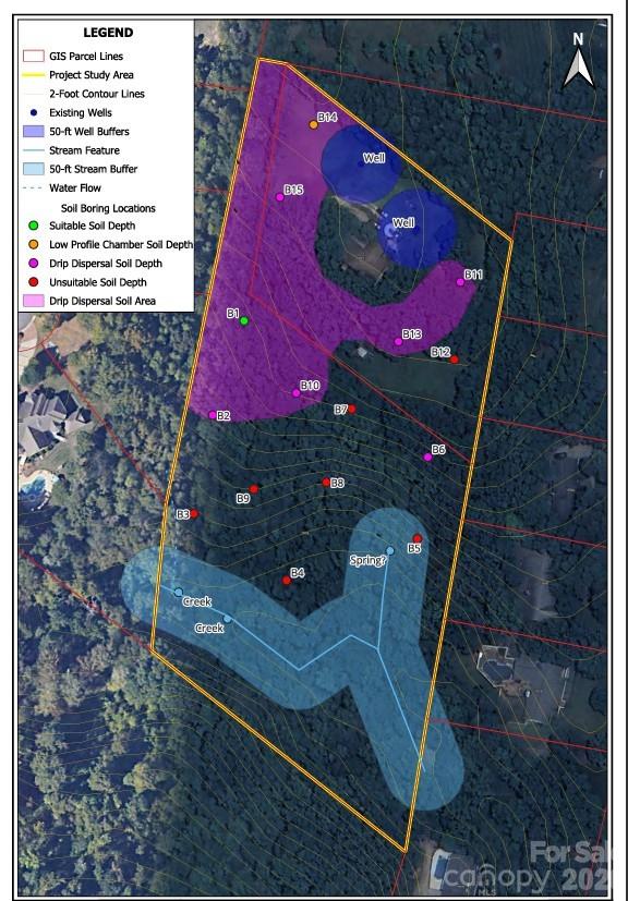 Soil Test location map. (Attached in docs for further info) - 7918 Silver Maple Lane, Mint Hill
