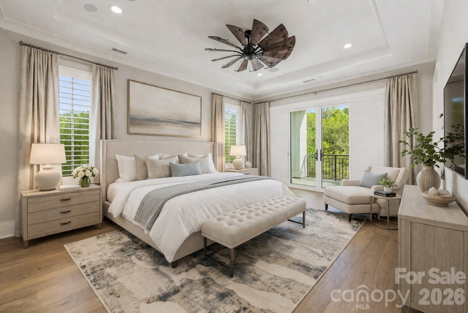 Virtually staged Primary Bedroom - 19329 Watermark Drive, Cornelius
