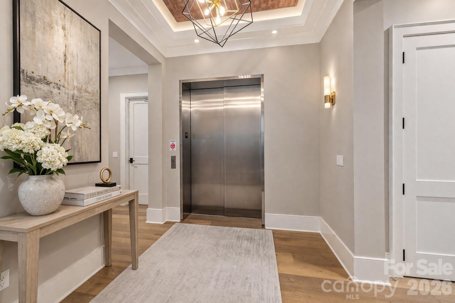 Virtually staged foyer - 19329 Watermark Drive, Cornelius