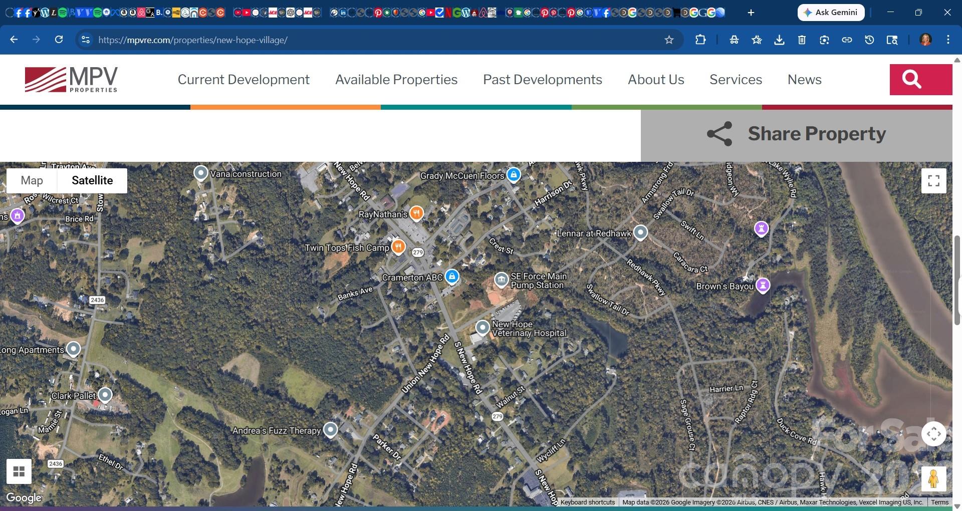 Arial screenshot of the land for sale - 230 Walnut Street, Belmont