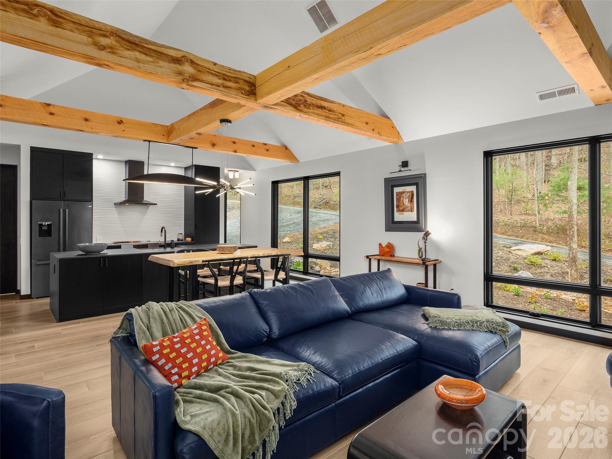 Great Room into the Kitchen - 80 Hemlock Circle, Black Mountain