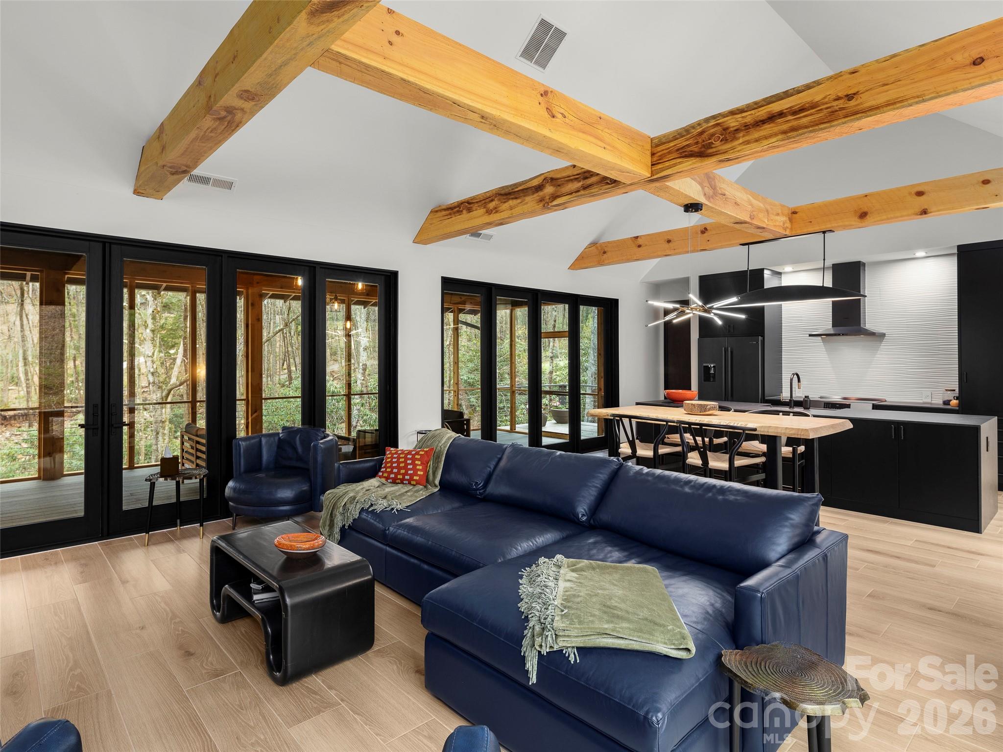 Great Room into the Kitchen - 80 Hemlock Circle, Black Mountain