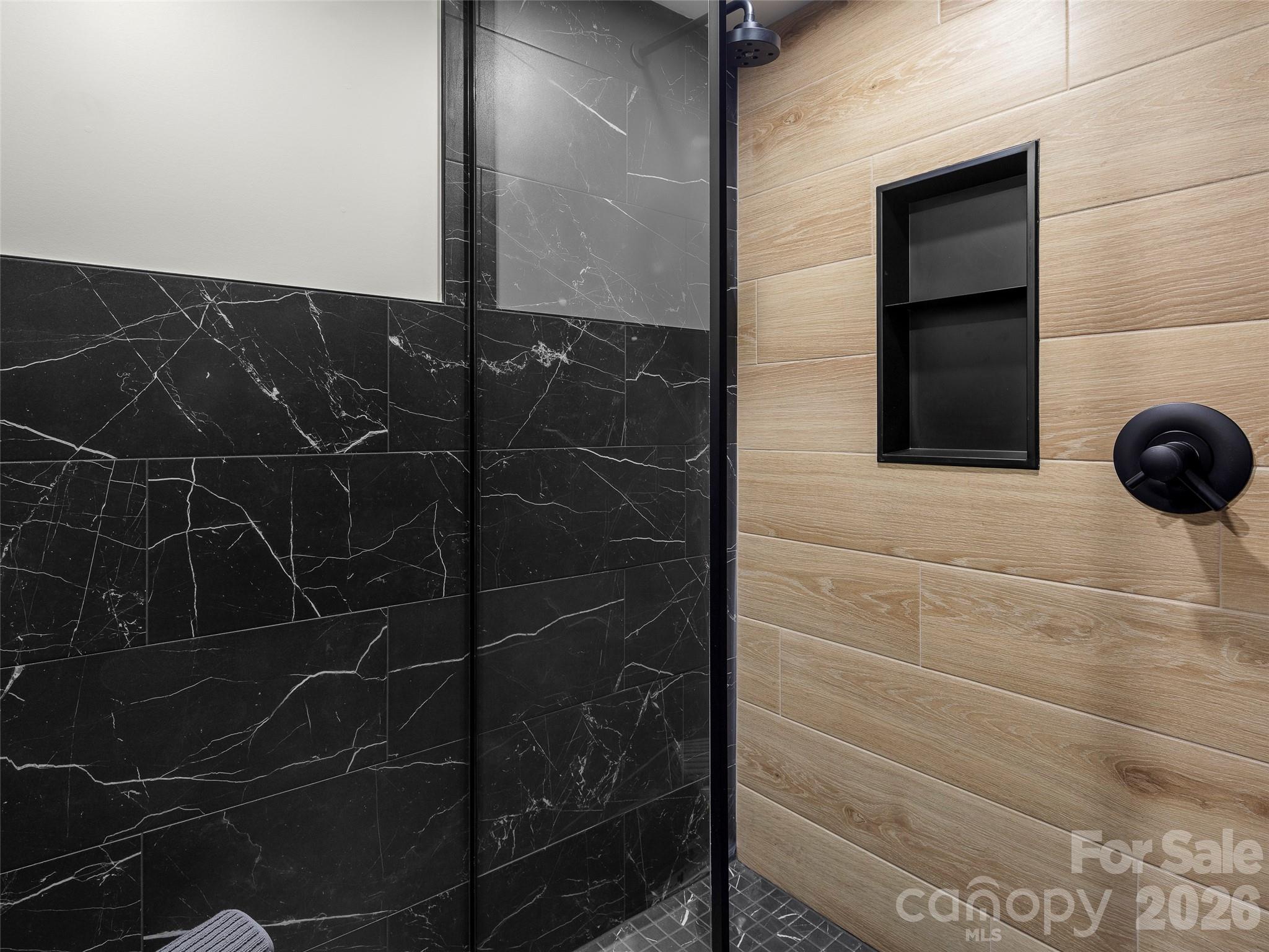 Zero Entry shower downstairs - 80 Hemlock Circle, Black Mountain