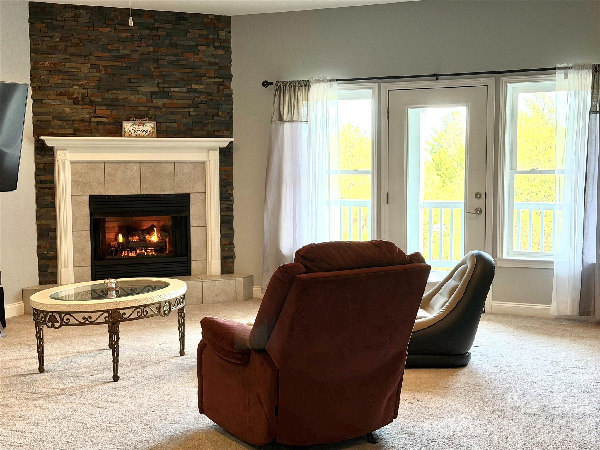 lower family room with fireplace and kitchenett - 5 Gemini Heights, Weaverville