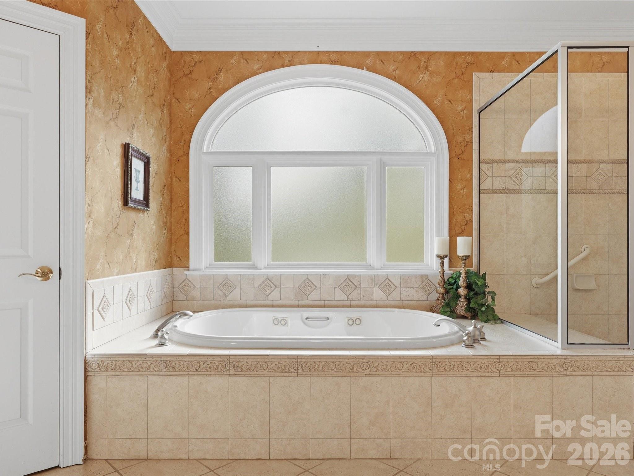 soaking tub with jets, separate shower with bench. - 1215 Rosa Drive, Monroe