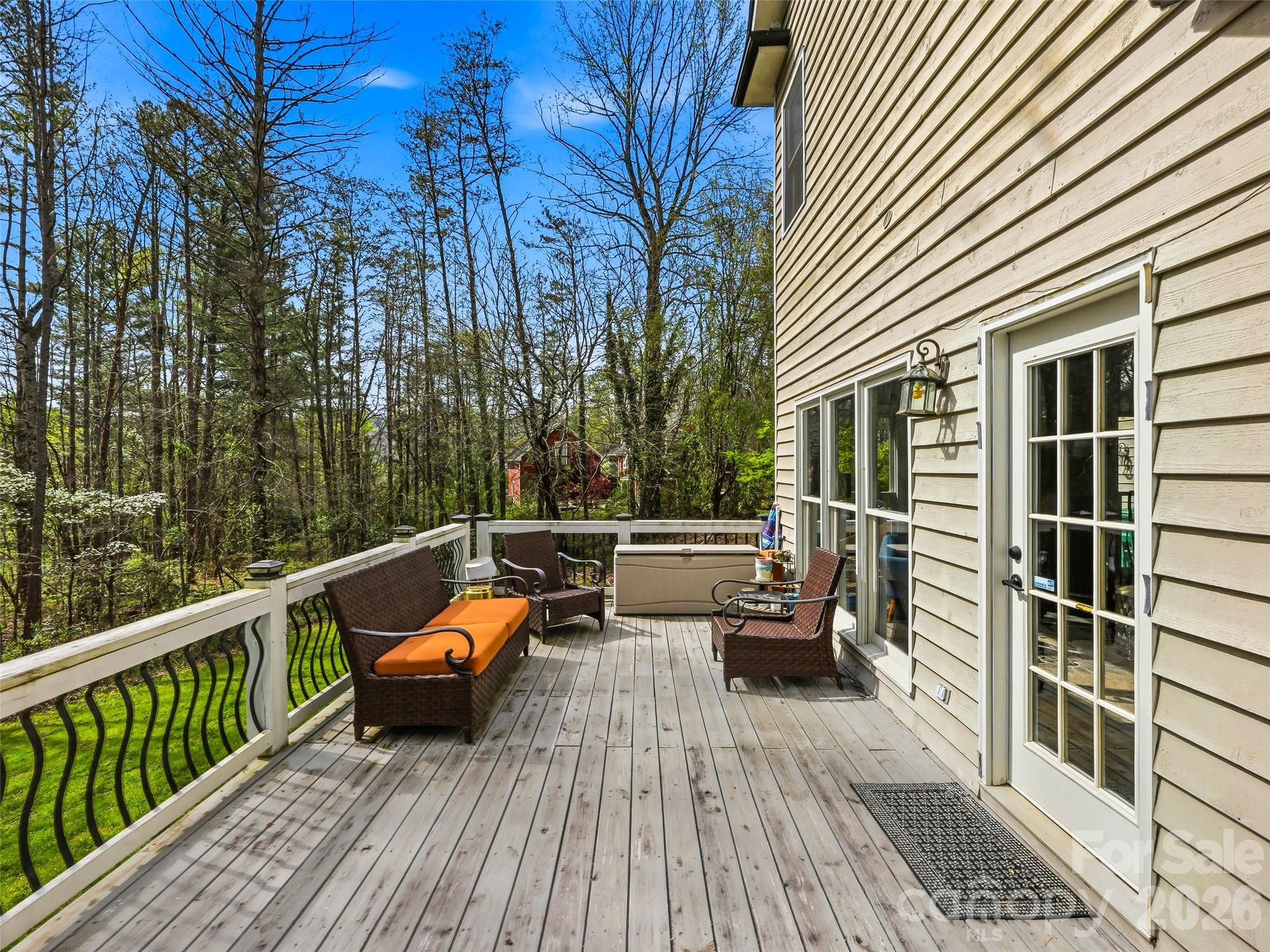 Large main level back deck. - 32 Franklin Farm Road, Fletcher