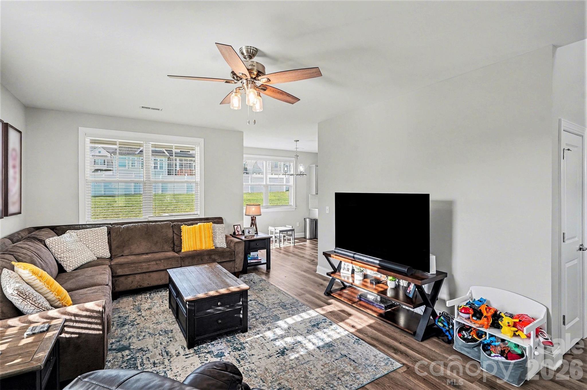 Family room with lots of natural light. - 201 Garden View Lane, Shelby