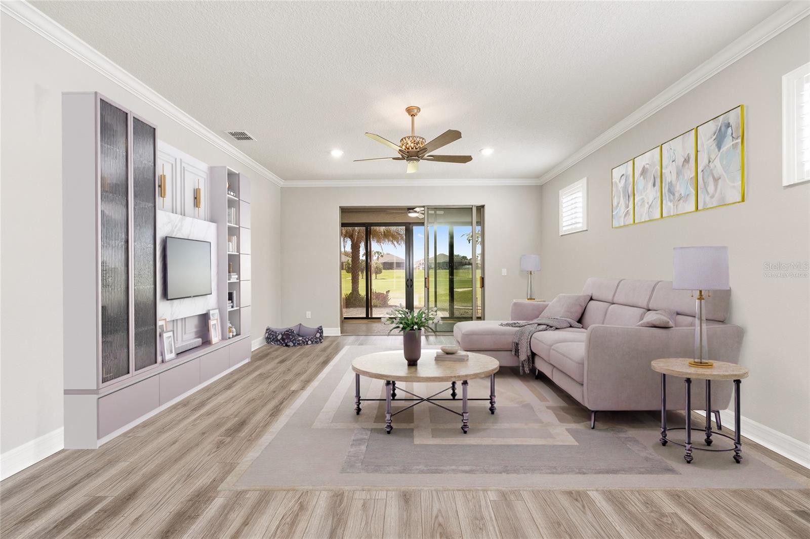 Living Room - Virtually Staged - 6816 SW 95TH CIR, OCALA