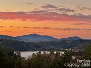 Sunset over Lake James from the porch - 207 Lake Crest Drive, Nebo