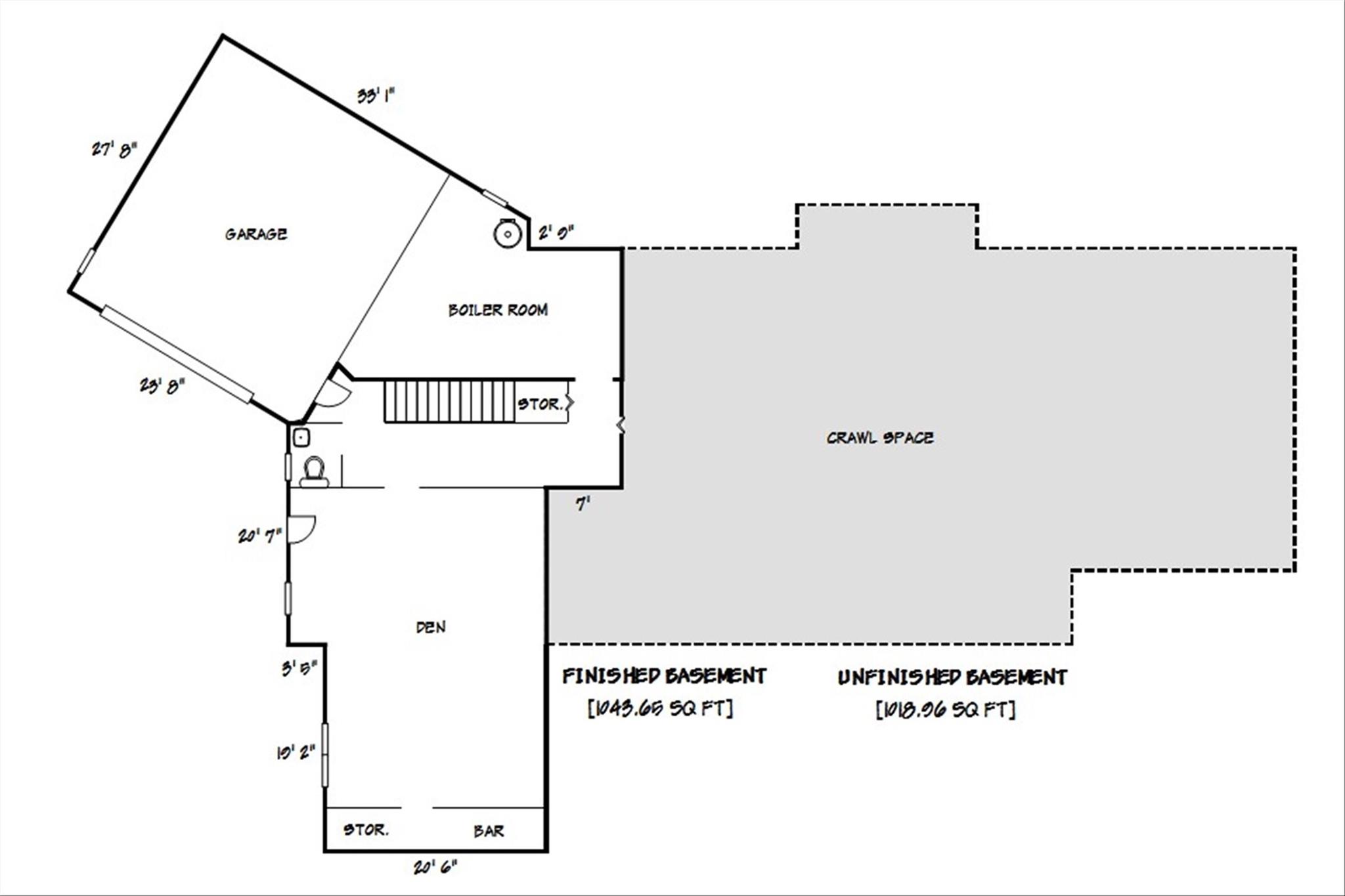 Basement Floor Plan - 842 North Center Street, Hickory