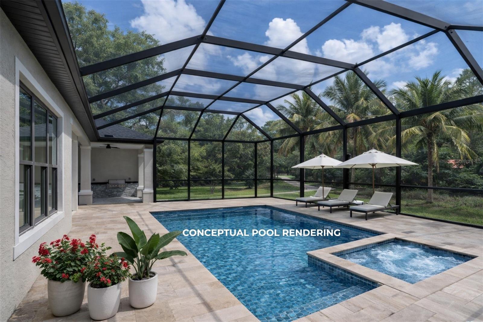 Conceptual Backyard Pool - 17 OLD OAK DR N, PALM COAST