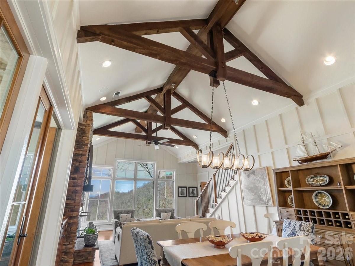 EXPOSED BEAMS; RECESSED LIGHTING AND WIRED SURROUND SOUND - 45 Creekside Way, Burnsville