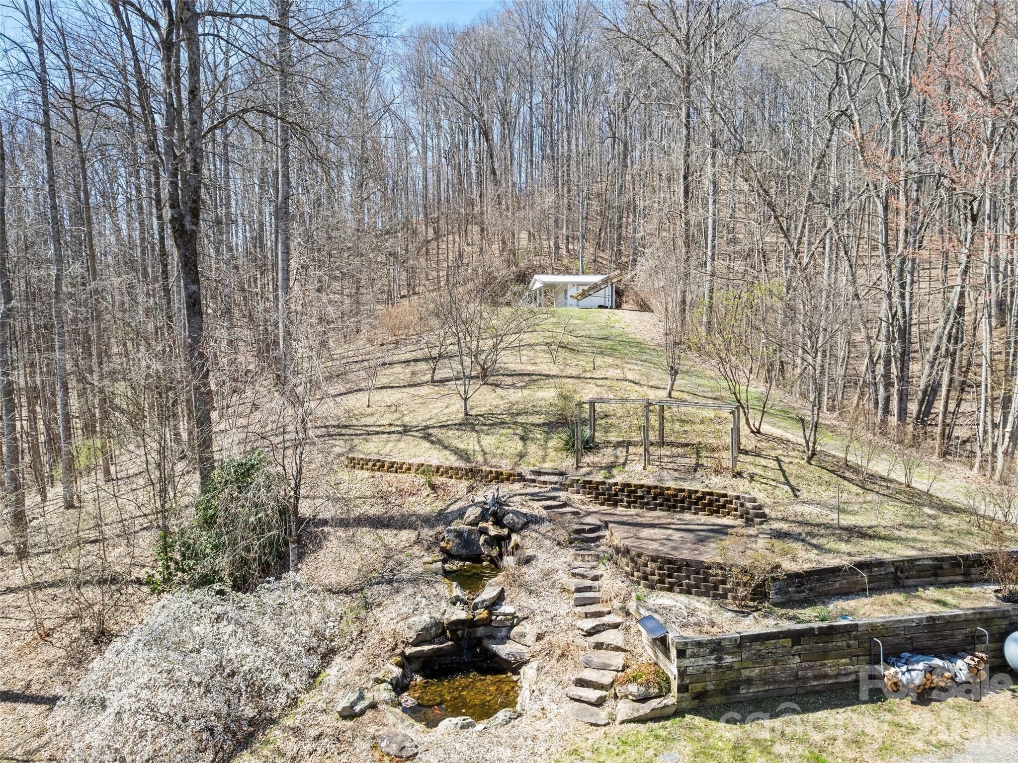 Koi Pond Waterfall and Mature Edible Landscaping - 401 Tipstill Cove, Waynesville
