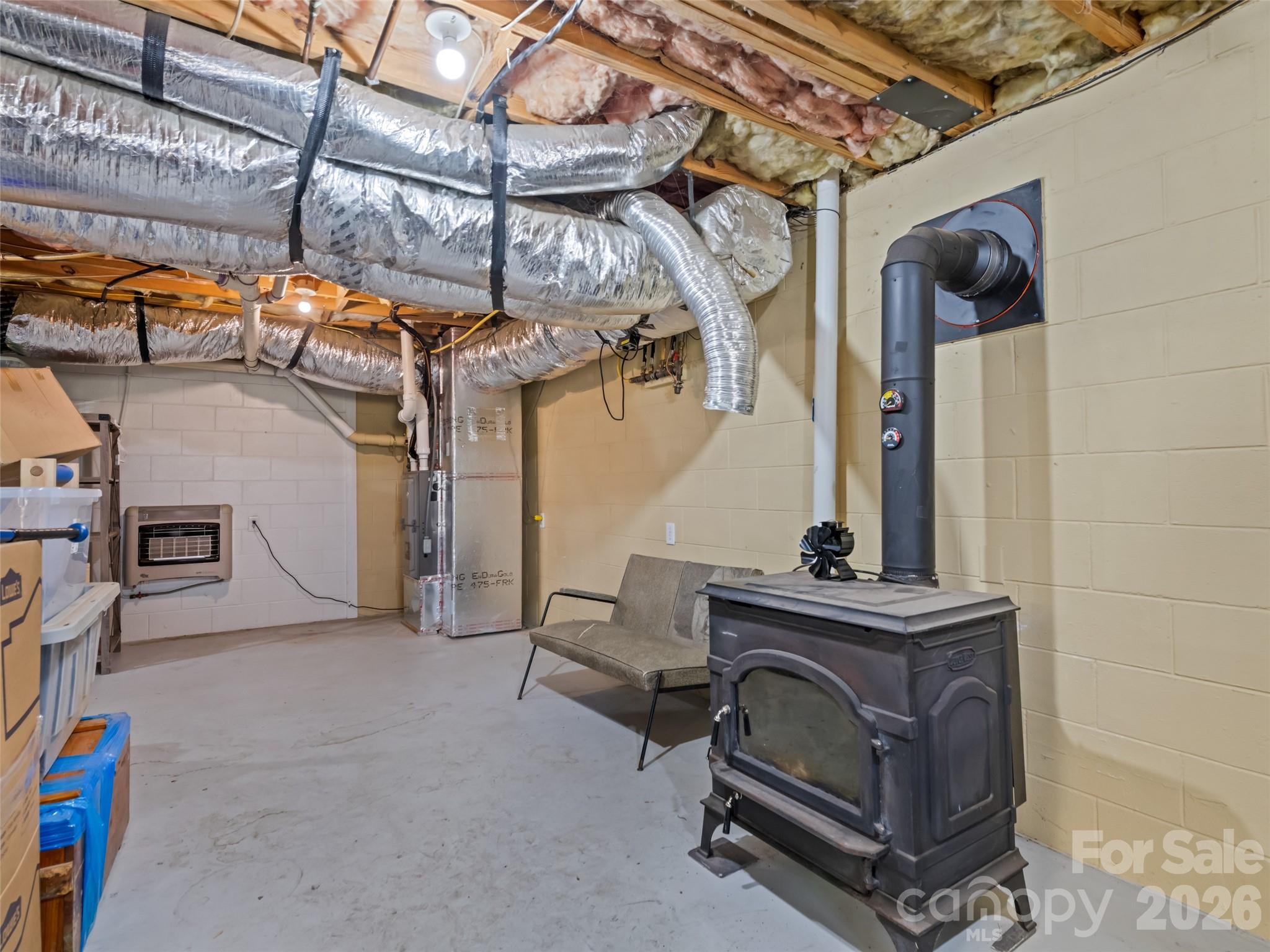 Basement Wood-burning Stove - 401 Tipstill Cove, Waynesville