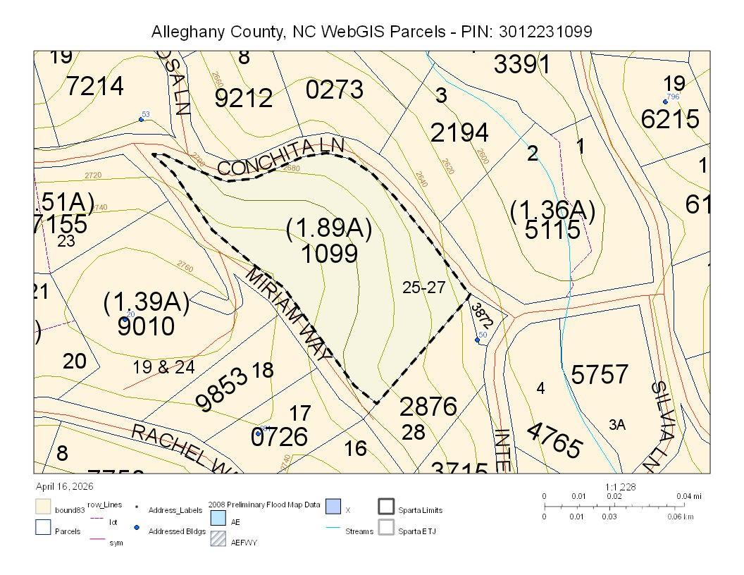 GIS Contours - TBD (Lots 25/26/27) Miriam Way, Piney Creek