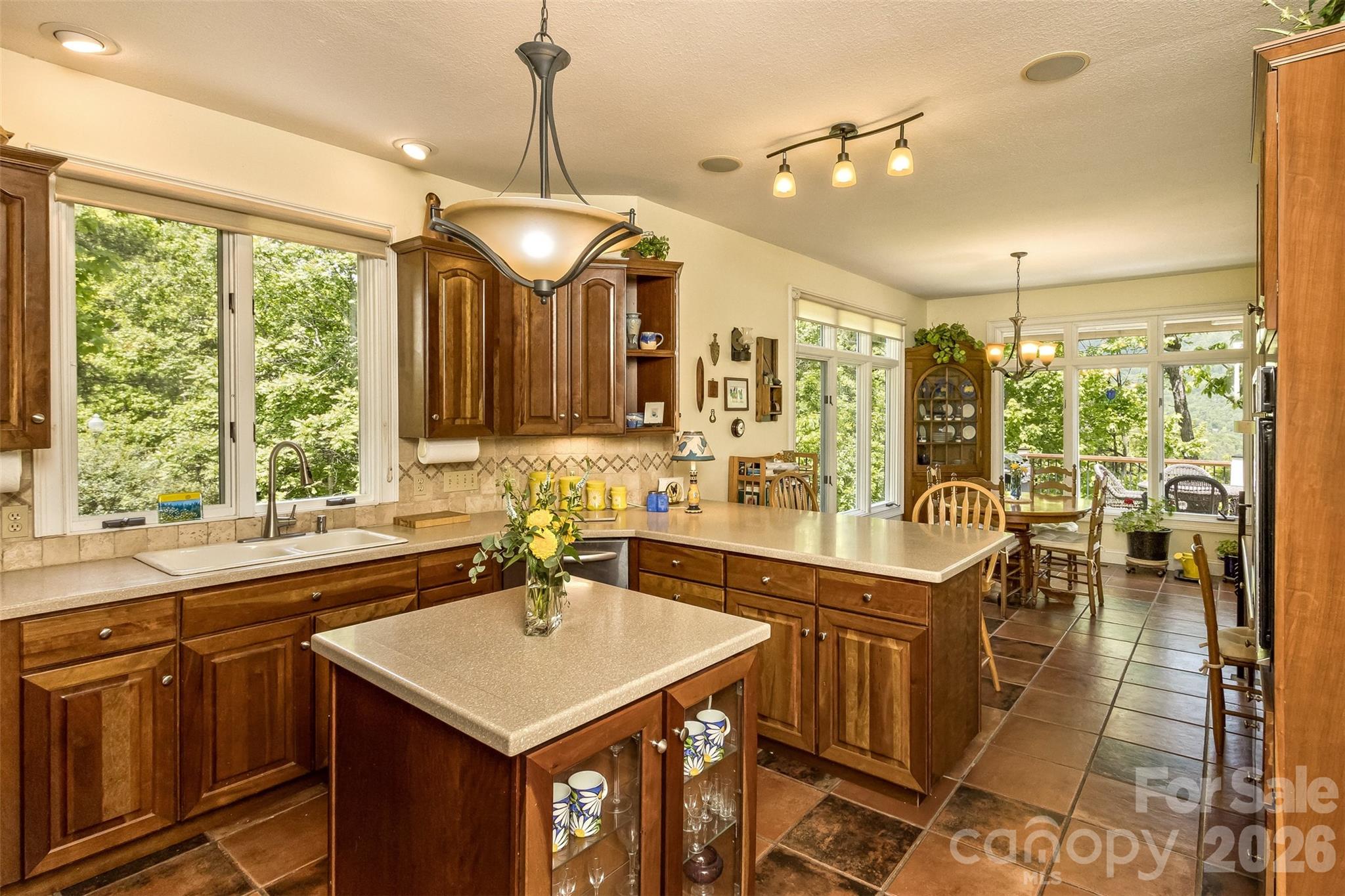 Super functional Kitchen with Island and Counter Eating Area - 25 Windsong Drive, Fairview
