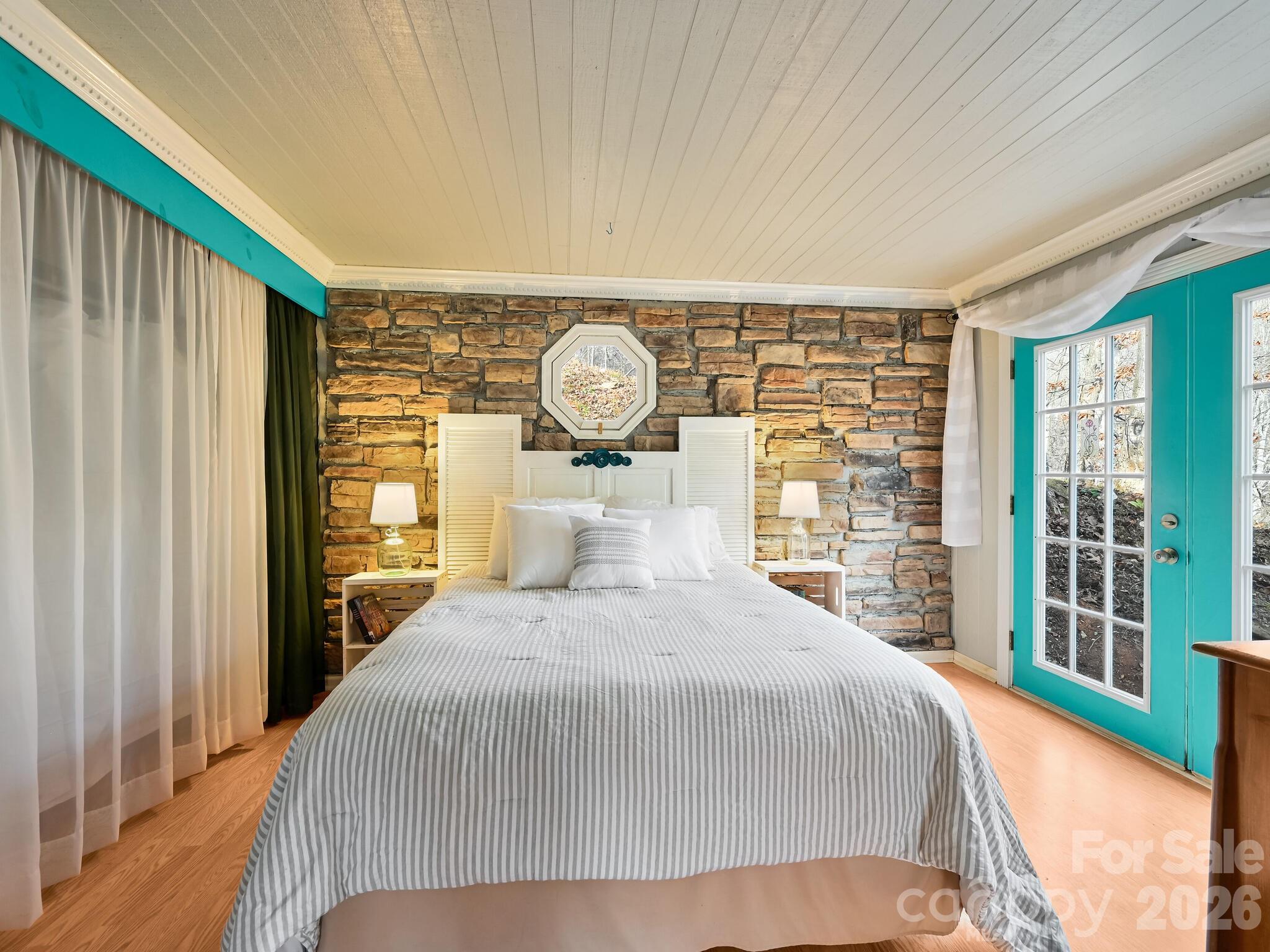Charming Stone Veneer Wall in Primary Bedroom - 90 Davidson Gap Road, Leicester