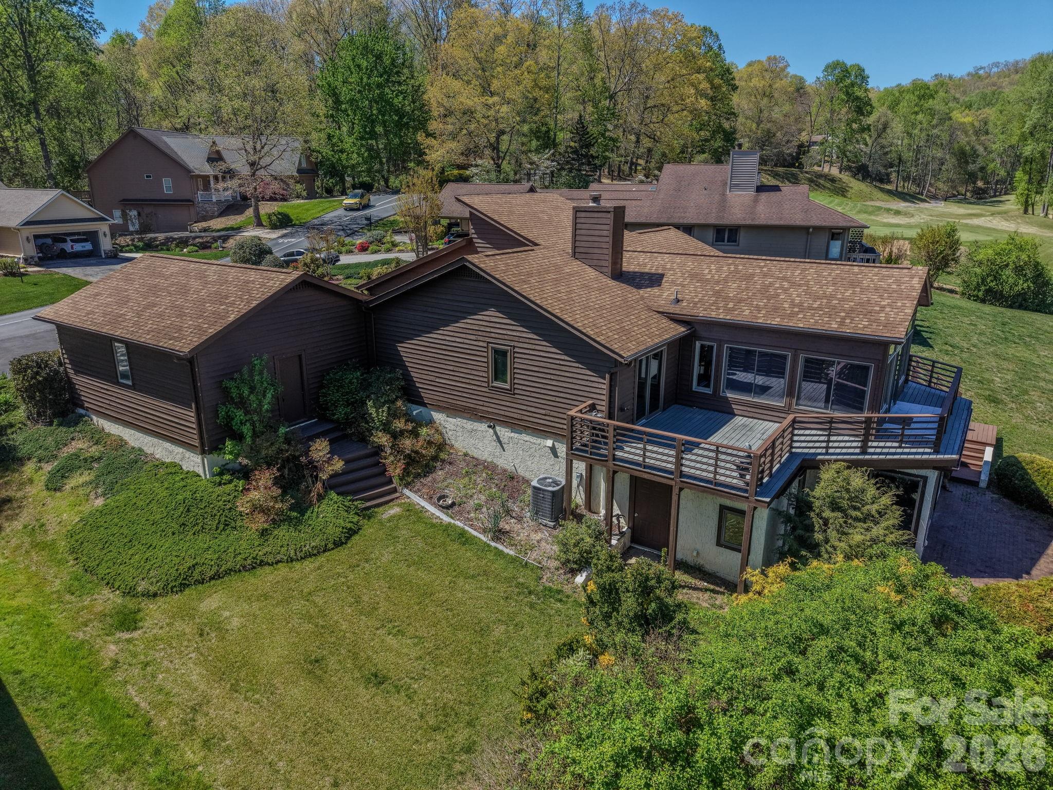 Side Aerial Views - 3104 Cove Loop Road, Hendersonville
