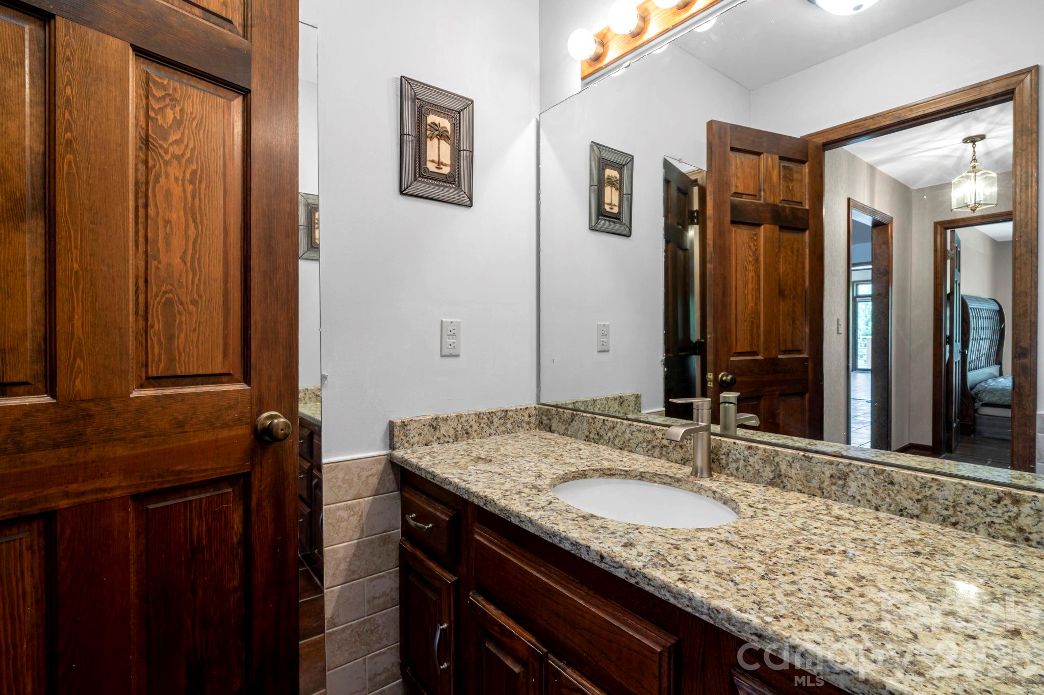Bathroom with new countertops - 3104 Cove Loop Road, Hendersonville
