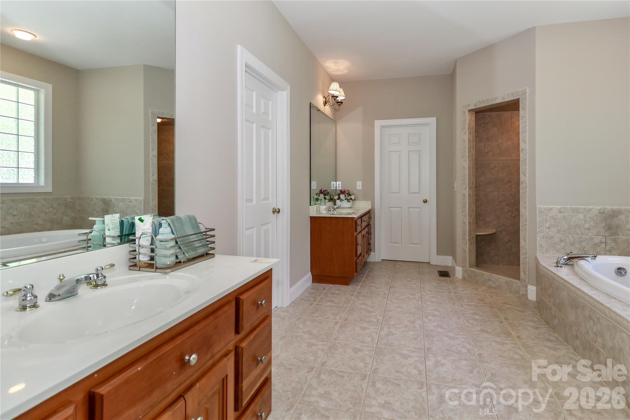 Primary Bath with Separate Vanities - 119 Shelter Cove Lane, Mooresville