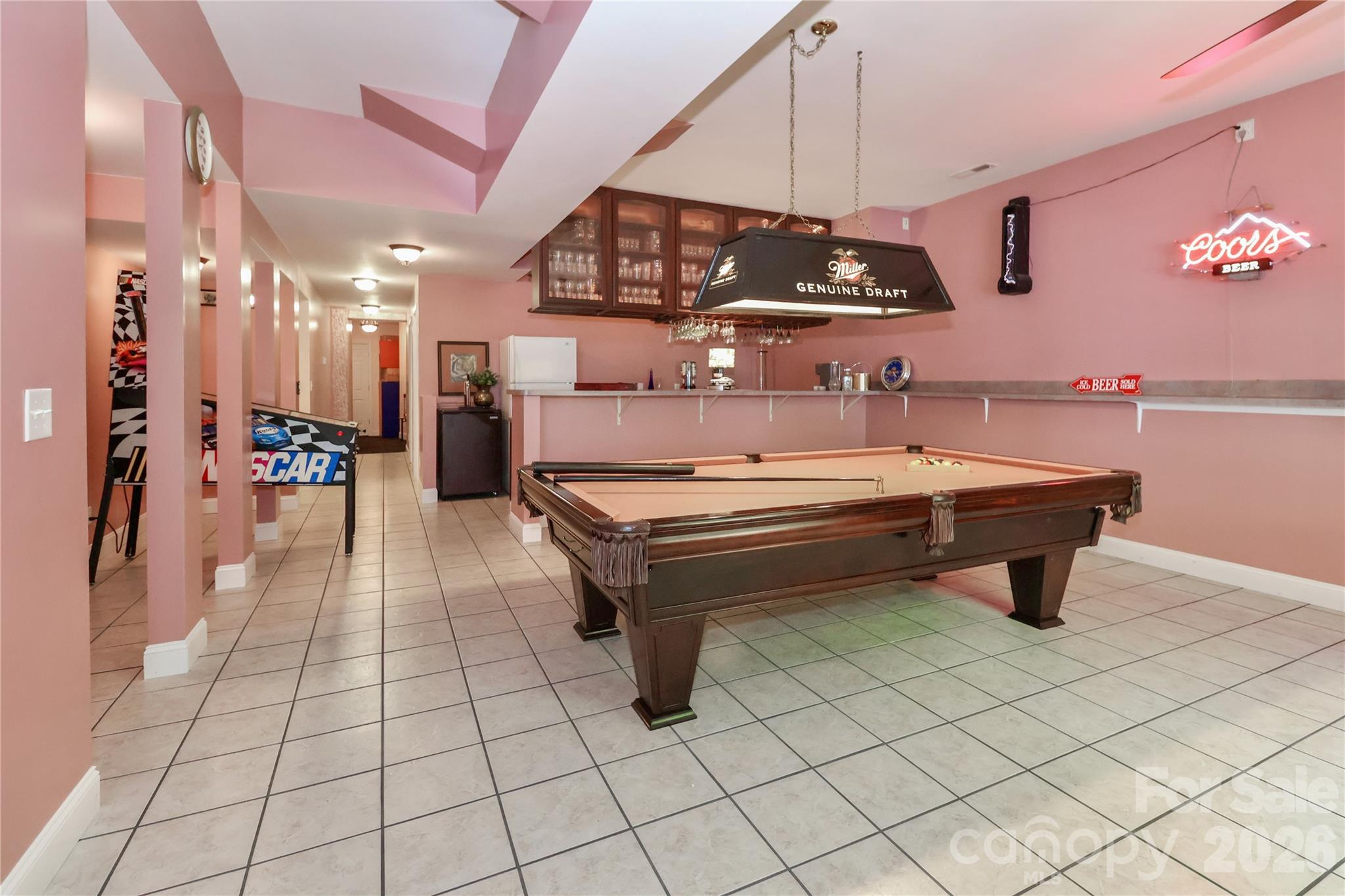Bar area complete with pool table and pin ball machine - 119 Shelter Cove Lane, Mooresville