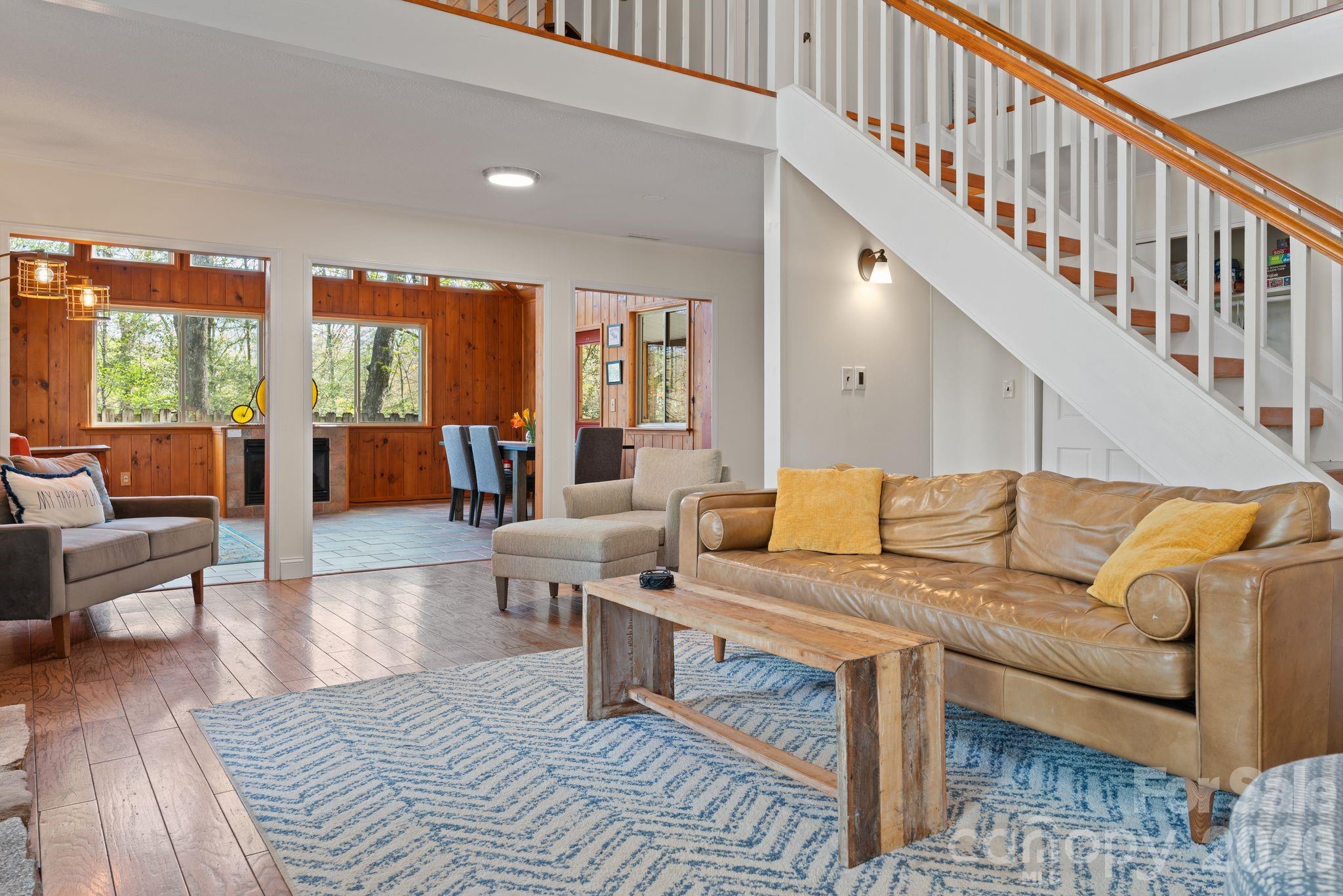 Spacious living room open to the family room/dining area - 363 S Sequoyah Lane, Brevard