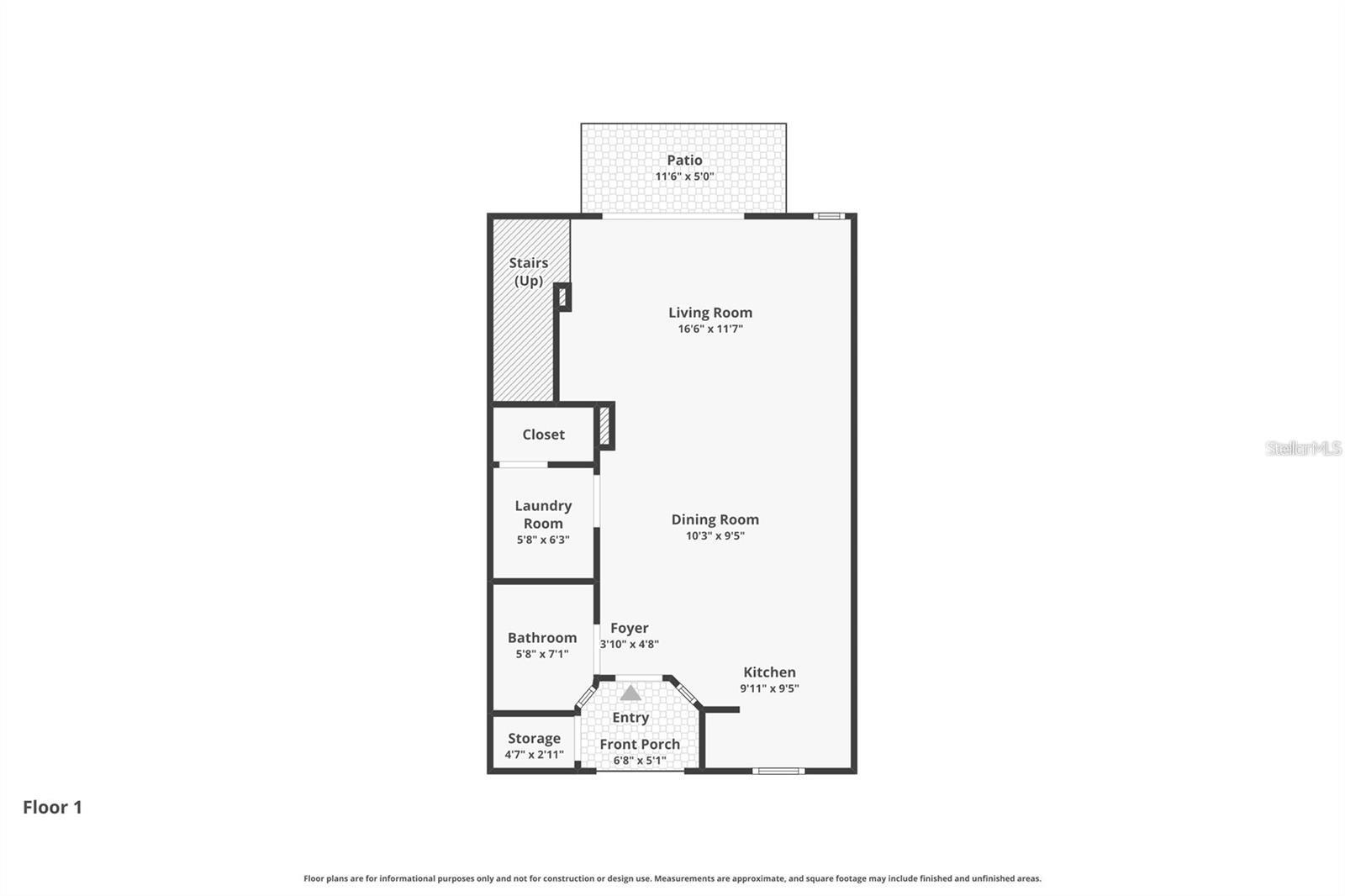 3 Bedroom town home floor plan 1st floor - 8538 CRYSTAL COVE LOOP, KISSIMMEE
