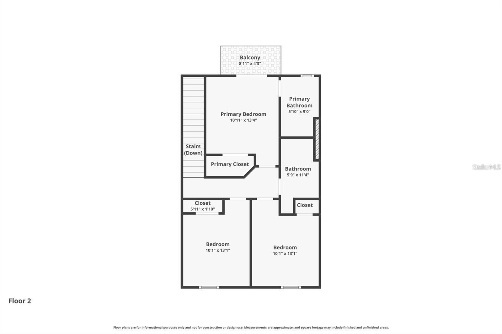 3 Bedroom town home floor plan 2nd floor - 8538 CRYSTAL COVE LOOP, KISSIMMEE