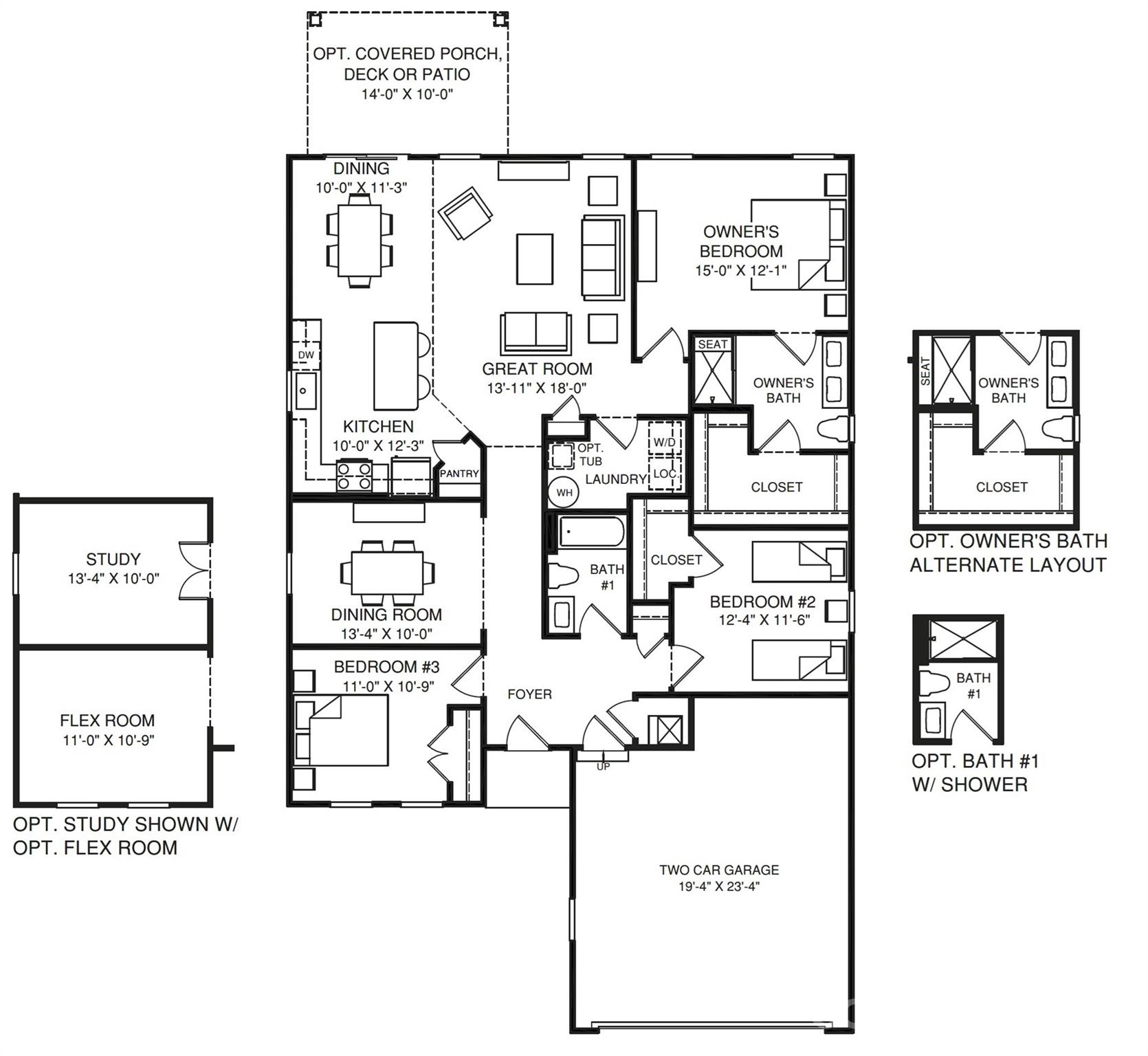 Dominica Spring ranch floor plan. - 3291 Eller Drive Extension, Hickory