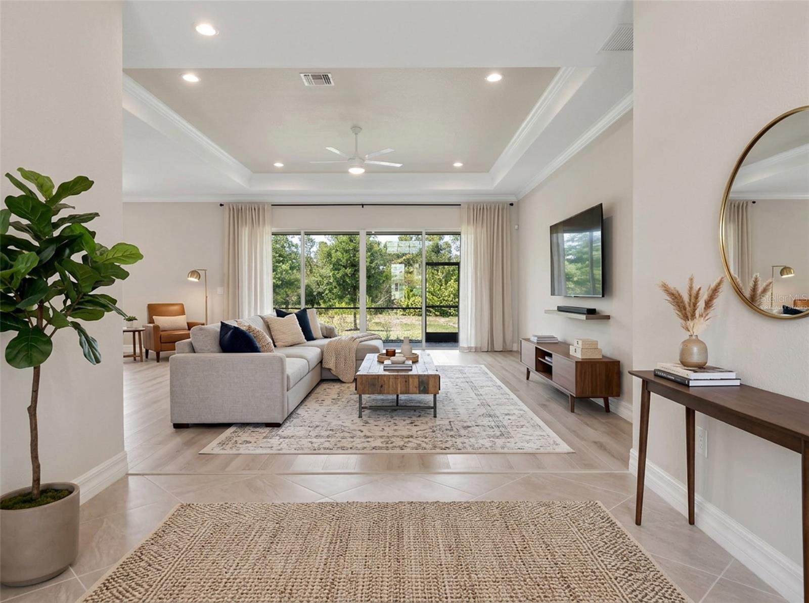 Ai Virtually staged living room. - 14500 PONCE DE LEON TRL, PORT CHARLOTTE