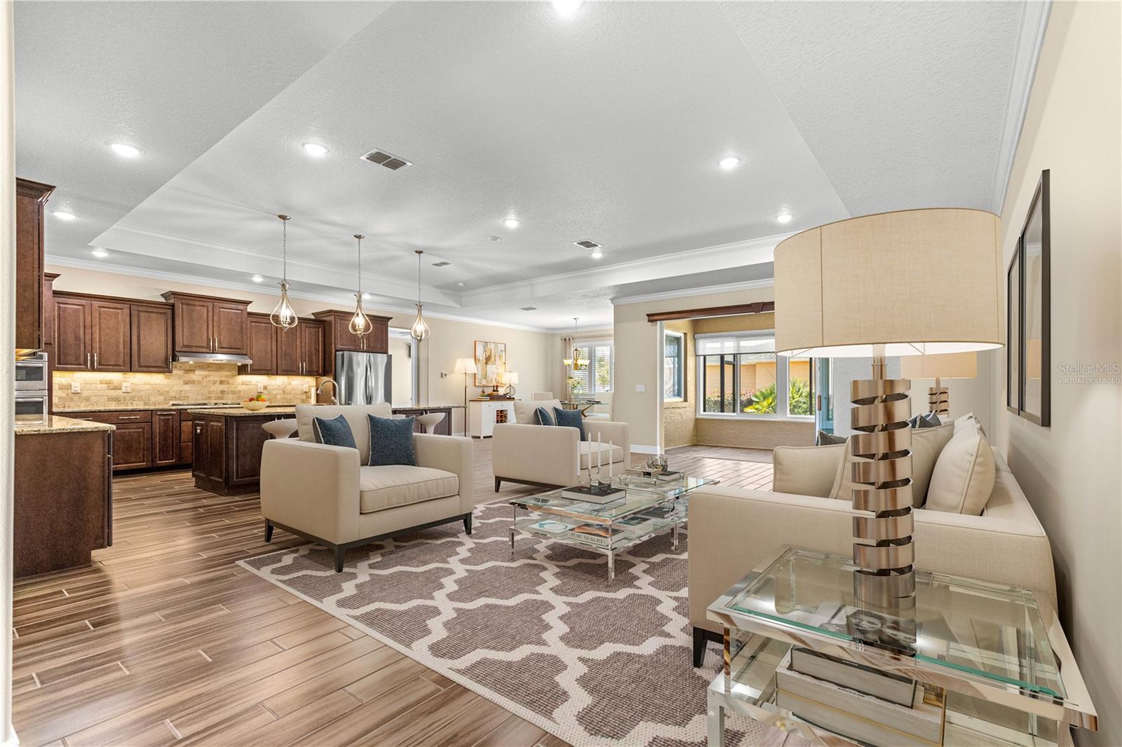 Virtually staged great room - 9460 SW 86TH PL, OCALA