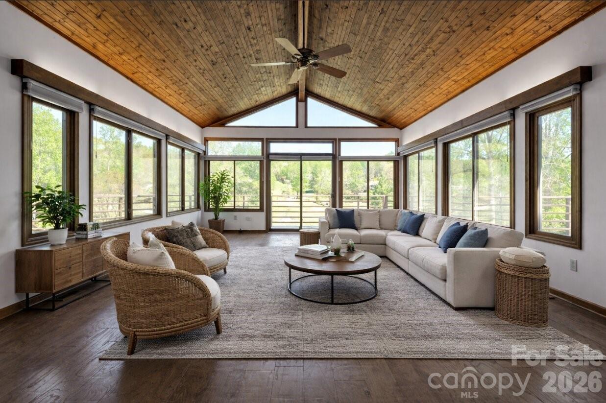 Virtually Staged Sunroom - 3104 Cove Loop Road, Hendersonville