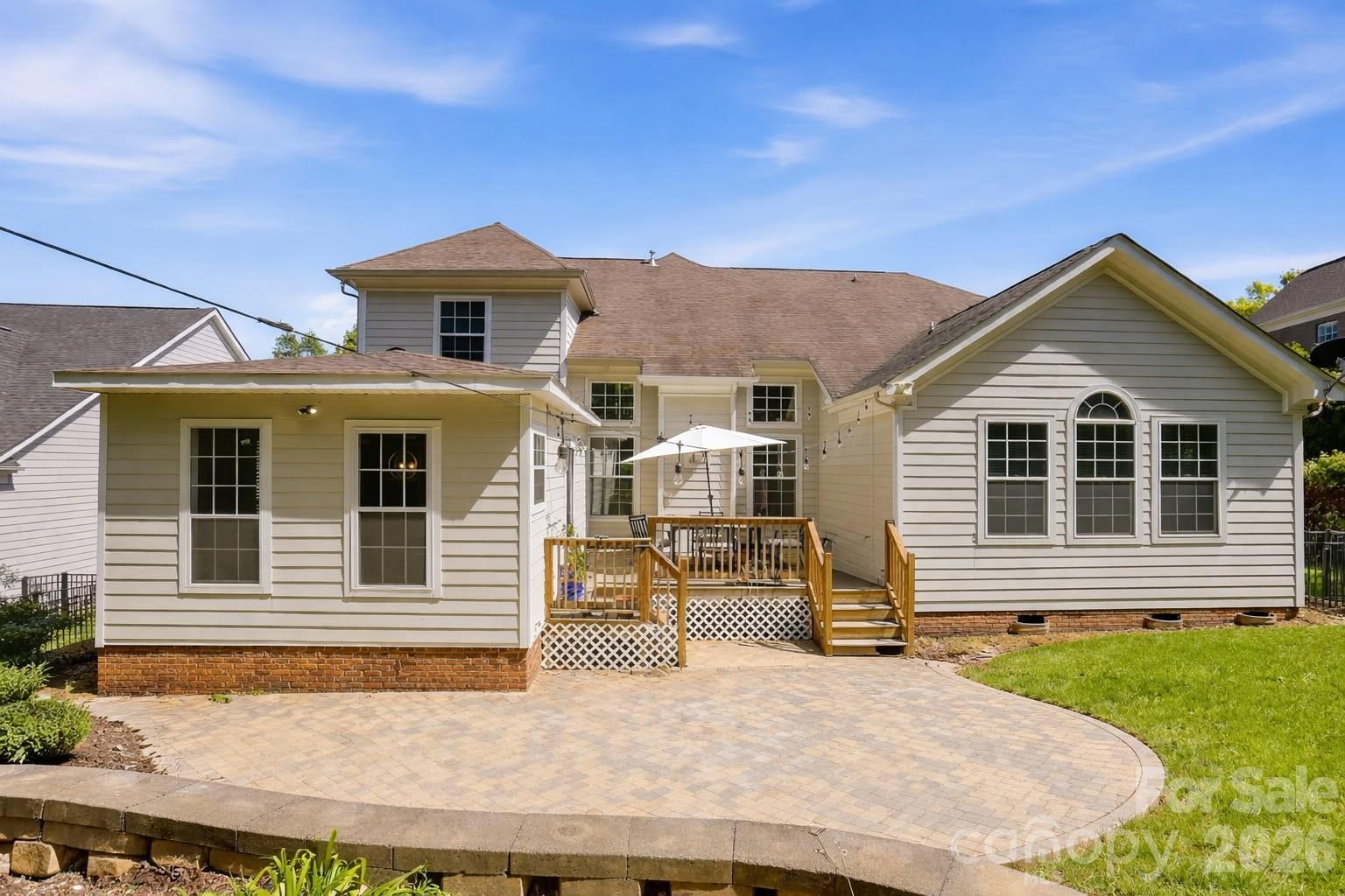 virtually decluttered back patio - 8108 Morehouse Drive, Waxhaw