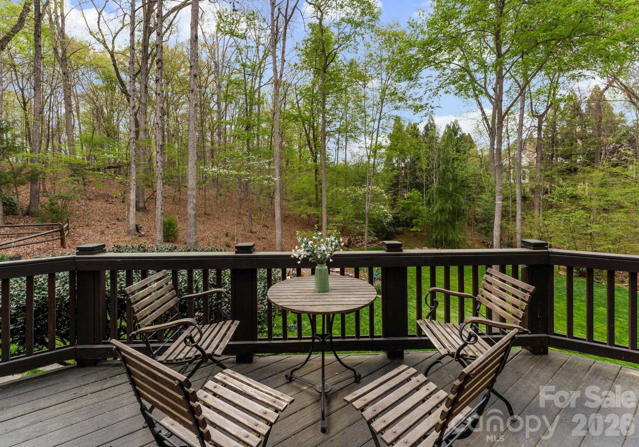 Deck overlooking private wooded back yard - 1514 Elmsford Lane, Matthews